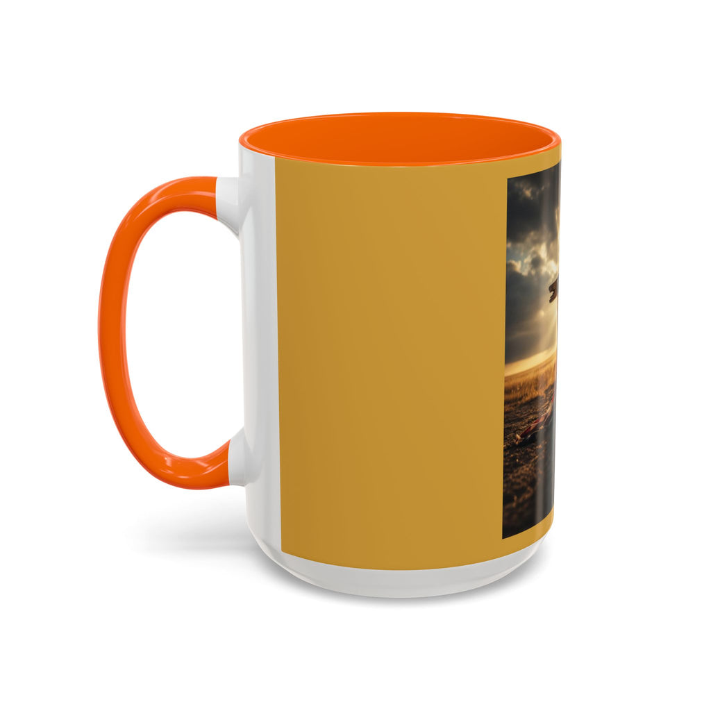 Patriotic Cross Coffee Mug — American Flag Sunrise Accent Mug (11/15oz)