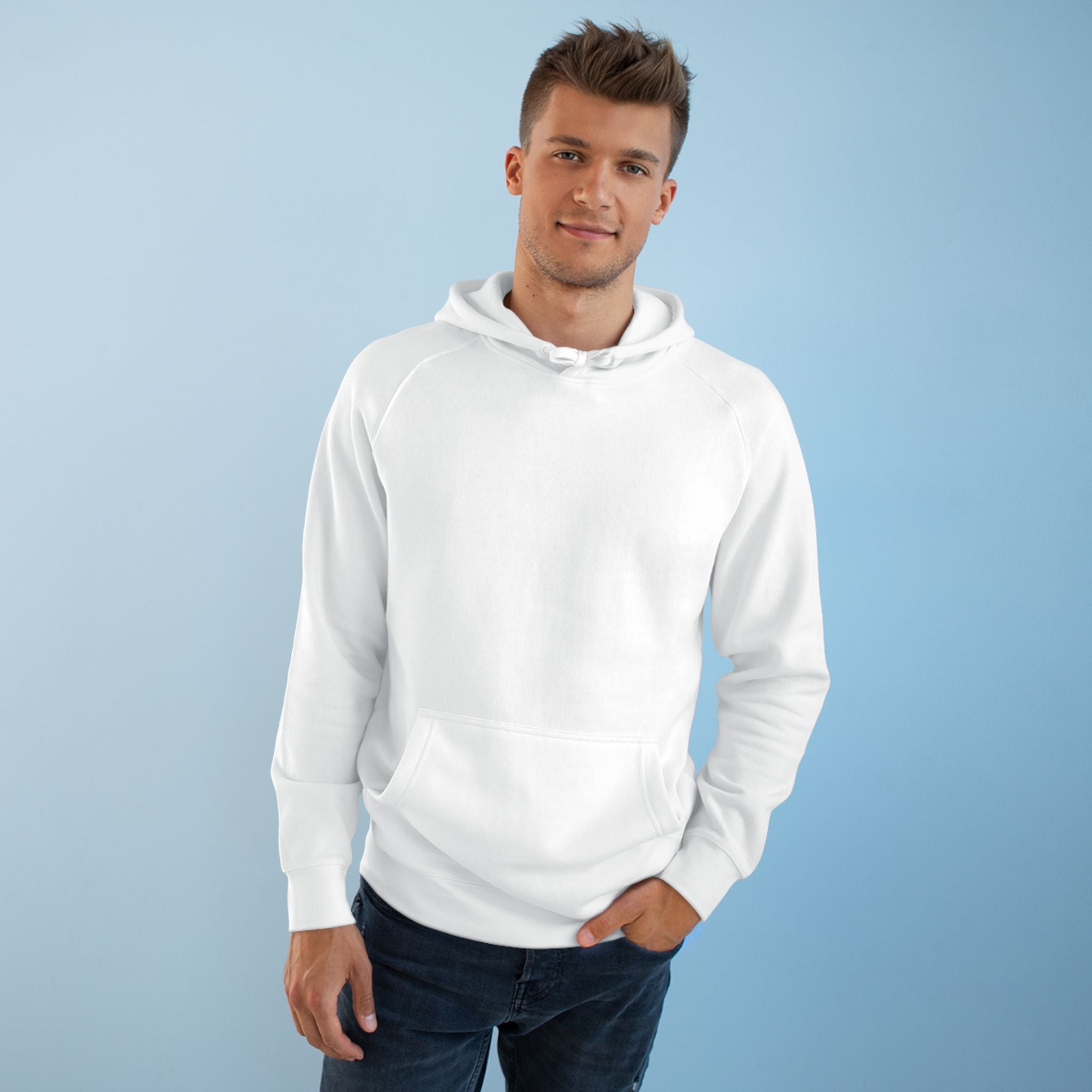 American Flag Cross Hoodie — Patriotic Skull & Wings Back Graphic
