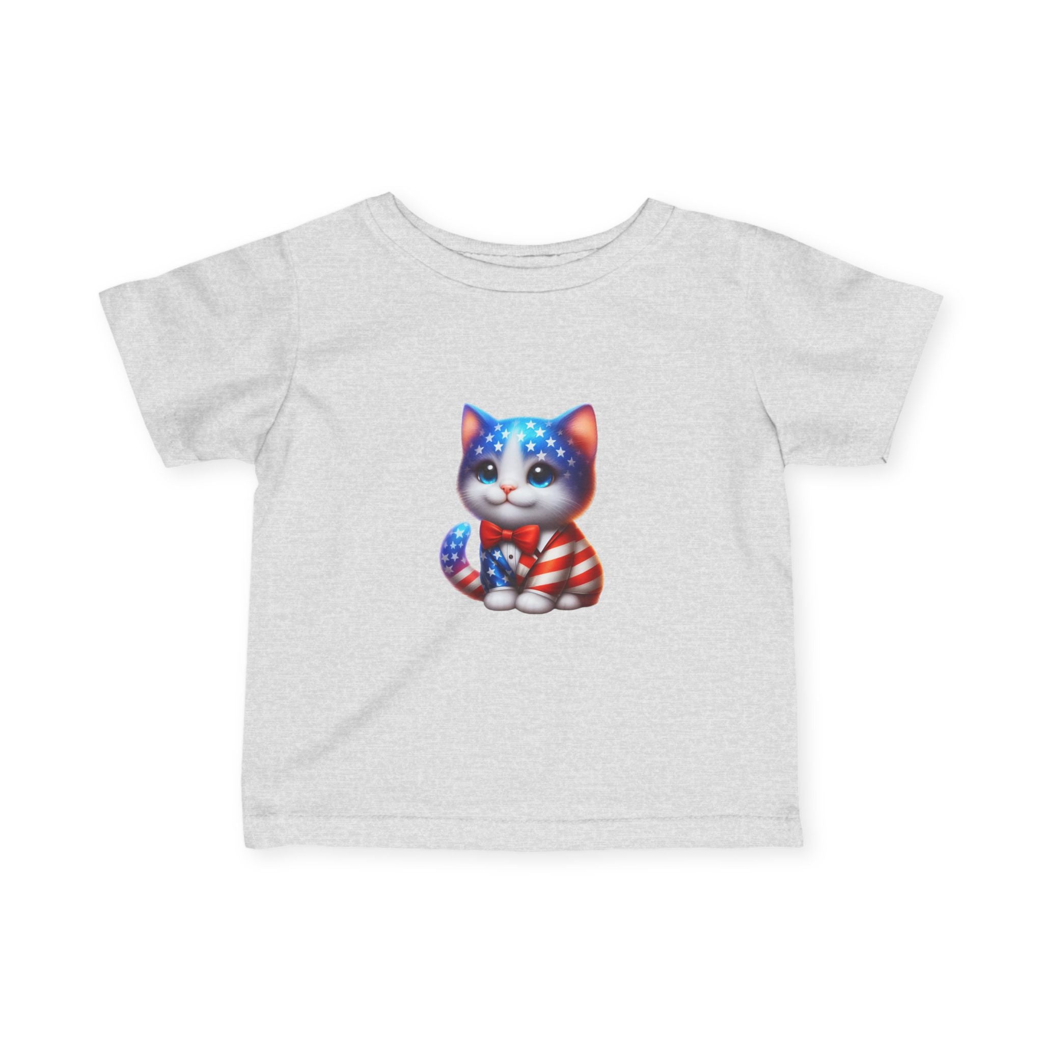 Infant Tee — Patriotic American Flag Kitten Baby Shirt