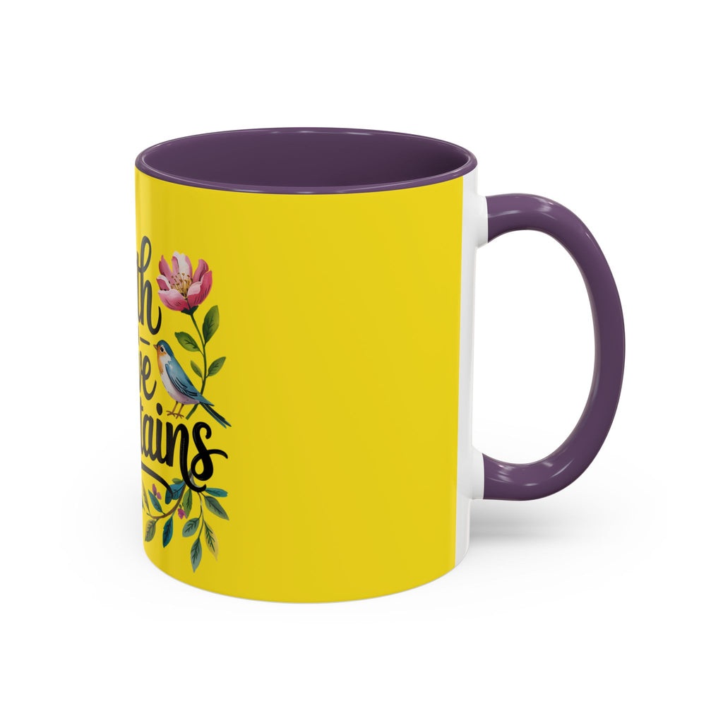 Faith Can Move Mountains Accent Coffee Mug – Inspirational Christian Tea Cup
