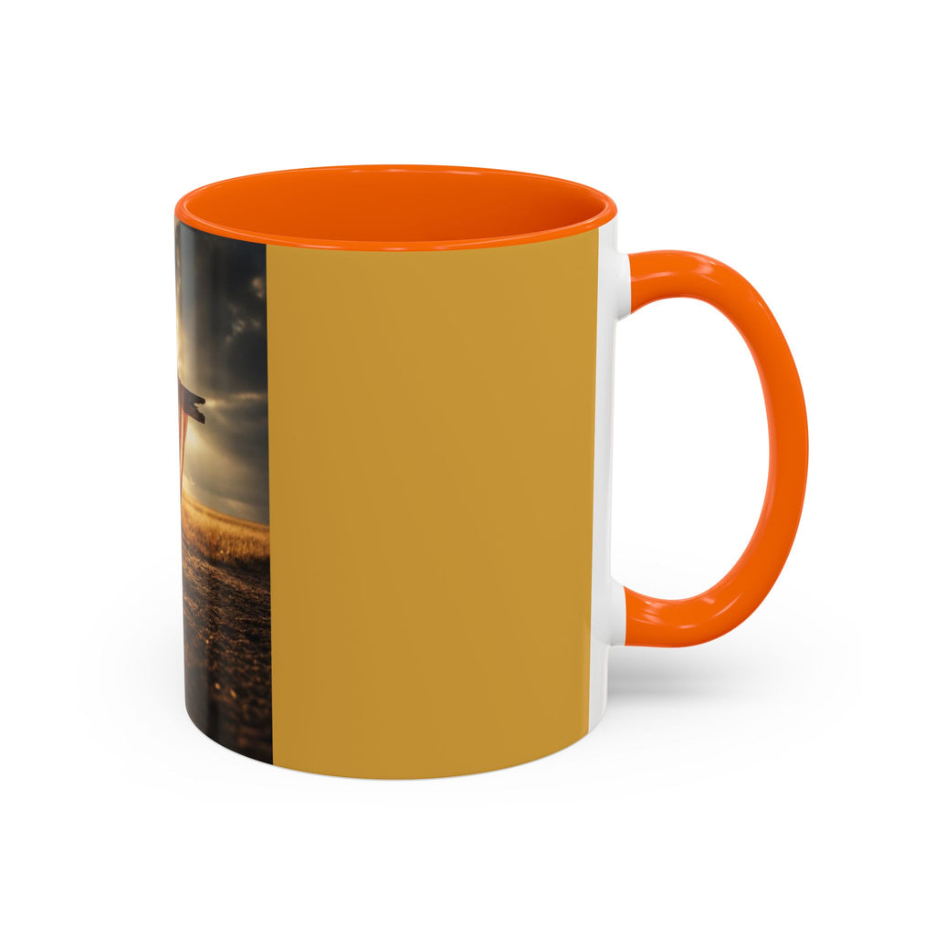 Patriotic Cross Coffee Mug — American Flag Sunrise Accent Mug (11/15oz)