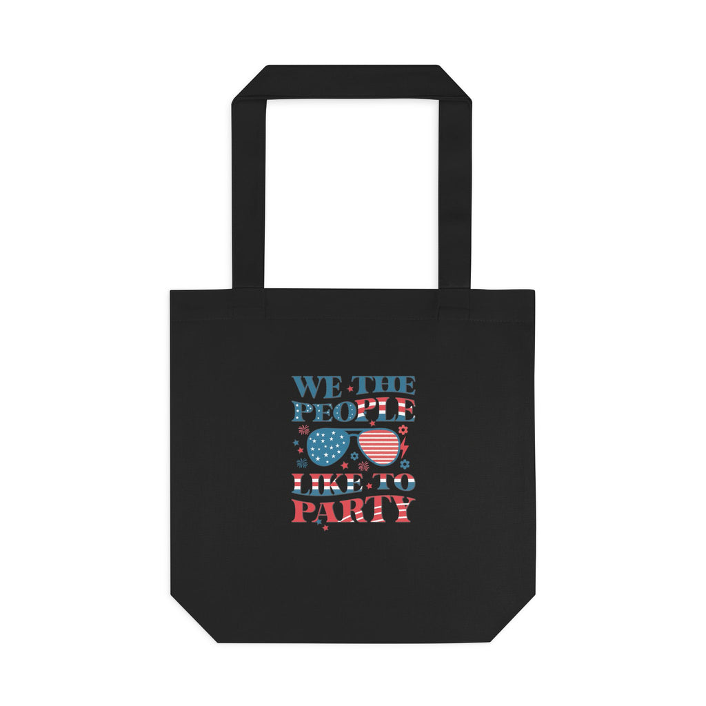 Patriotic "We The People" Cotton Tote Bag – Fourth of July USA Flag Market Bag