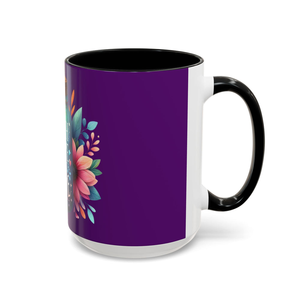 Faith Hope Love Accent Coffee Mug — Floral Jar Design (11/15 oz)