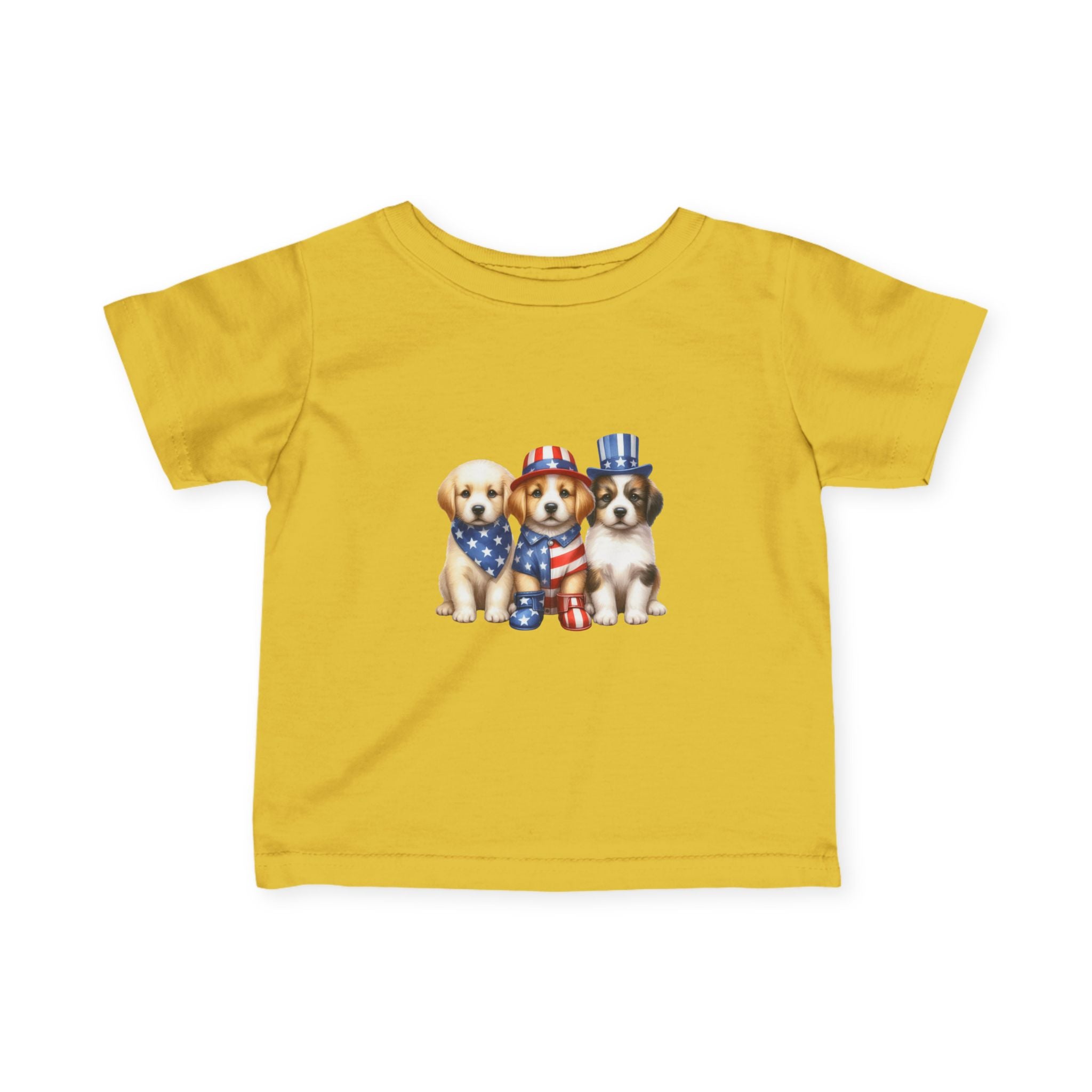 Infant Tee — Patriotic Puppies 4th of July Baby Shirt