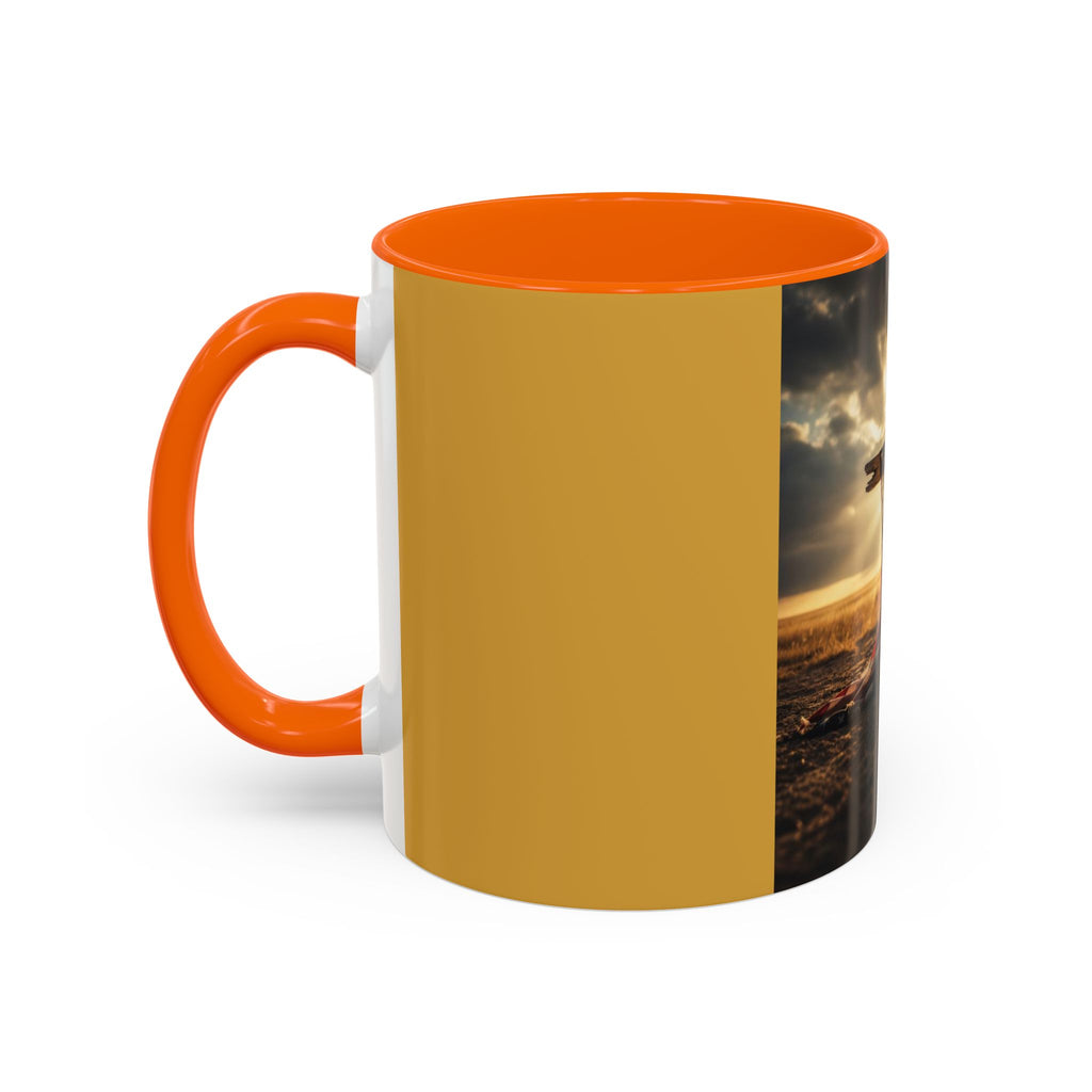 Patriotic Cross Coffee Mug — American Flag Sunrise Accent Mug (11/15oz)