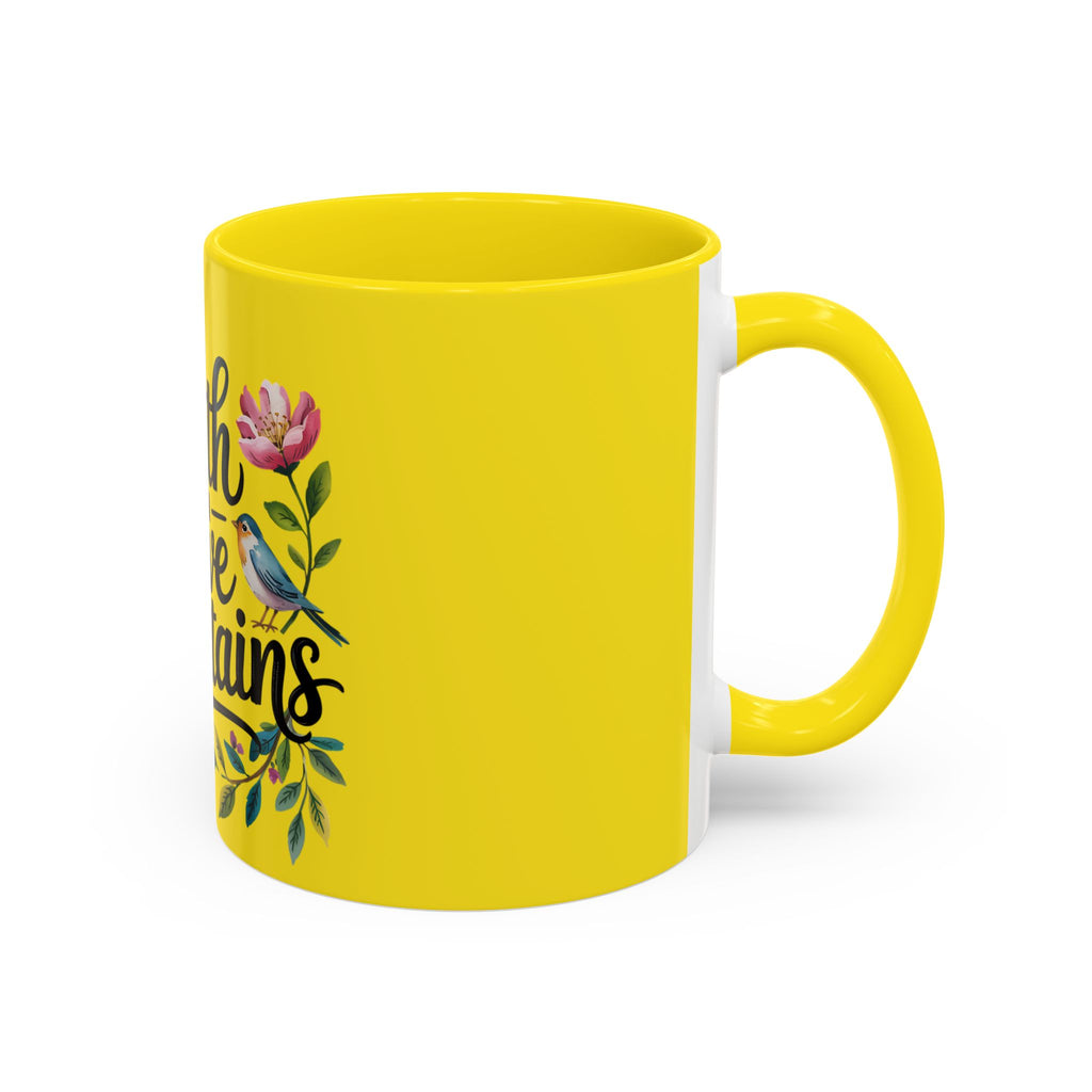 Faith Can Move Mountains Accent Coffee Mug – Inspirational Christian Tea Cup