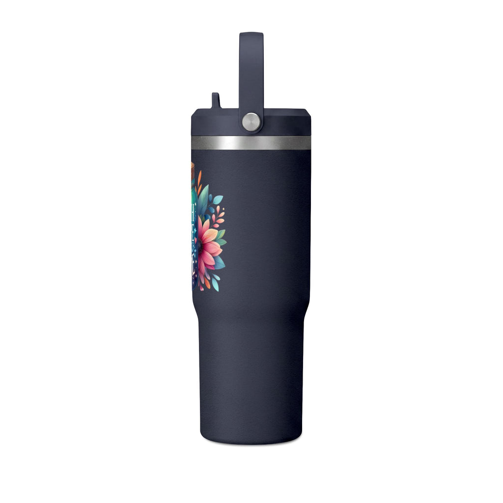 Faith Hope Love Tumbler — 32oz Insulated Travel Tumbler with Floral Jar Design