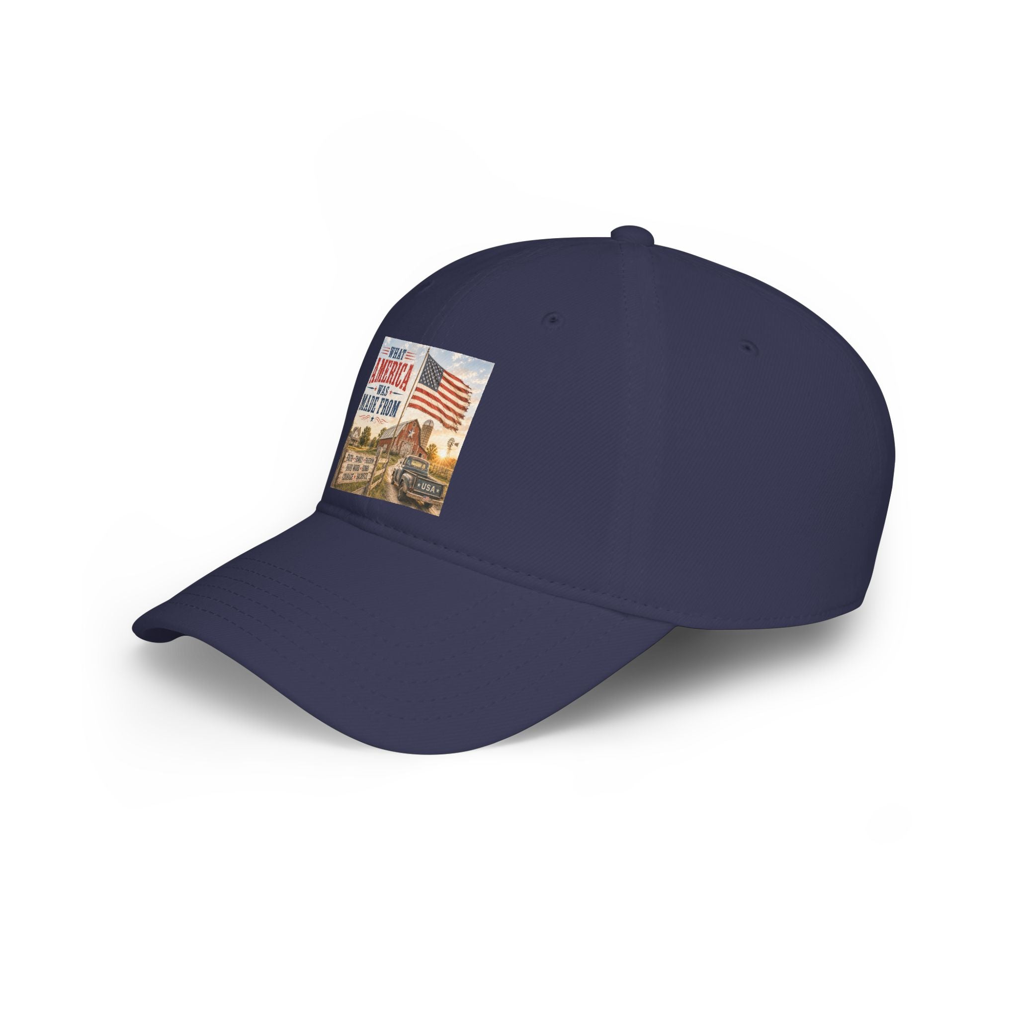 Baseball Cap — "What America Was Made From" Vintage Flag Patriotic Hat