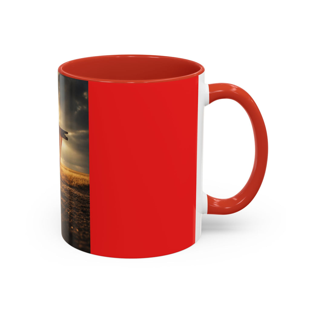 Patriotic Cross Coffee Mug – American Flag Christian Faith 11/15oz Accent Mug