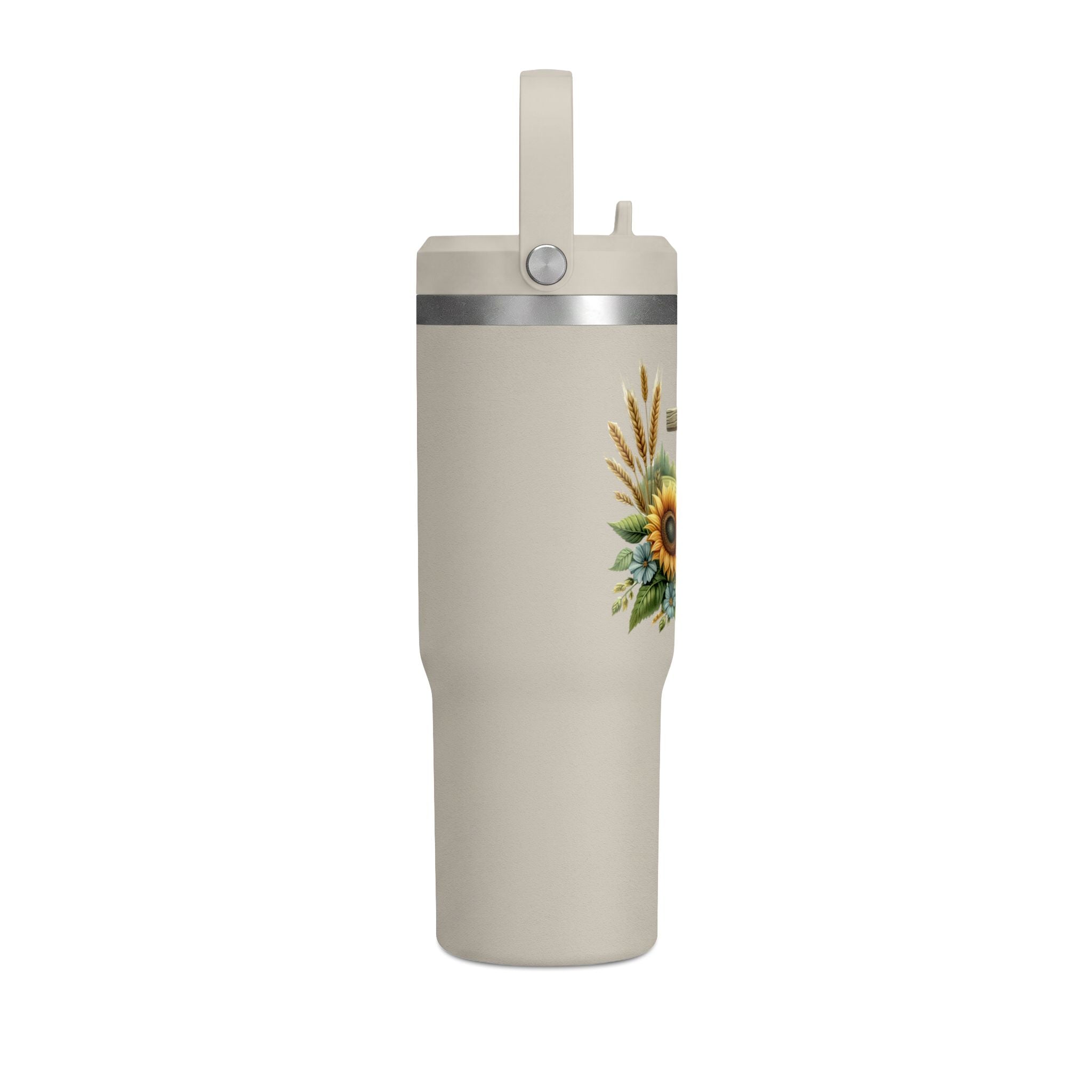 Sunflower Cross 32oz Tumbler – Christian Faith Travel Mug