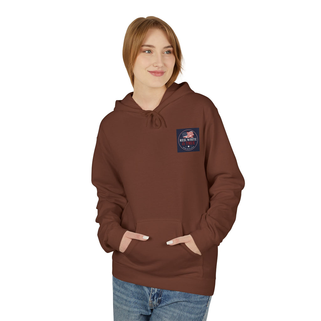Red White & True Hoodie — Patriotic Cross Sunset Pullover