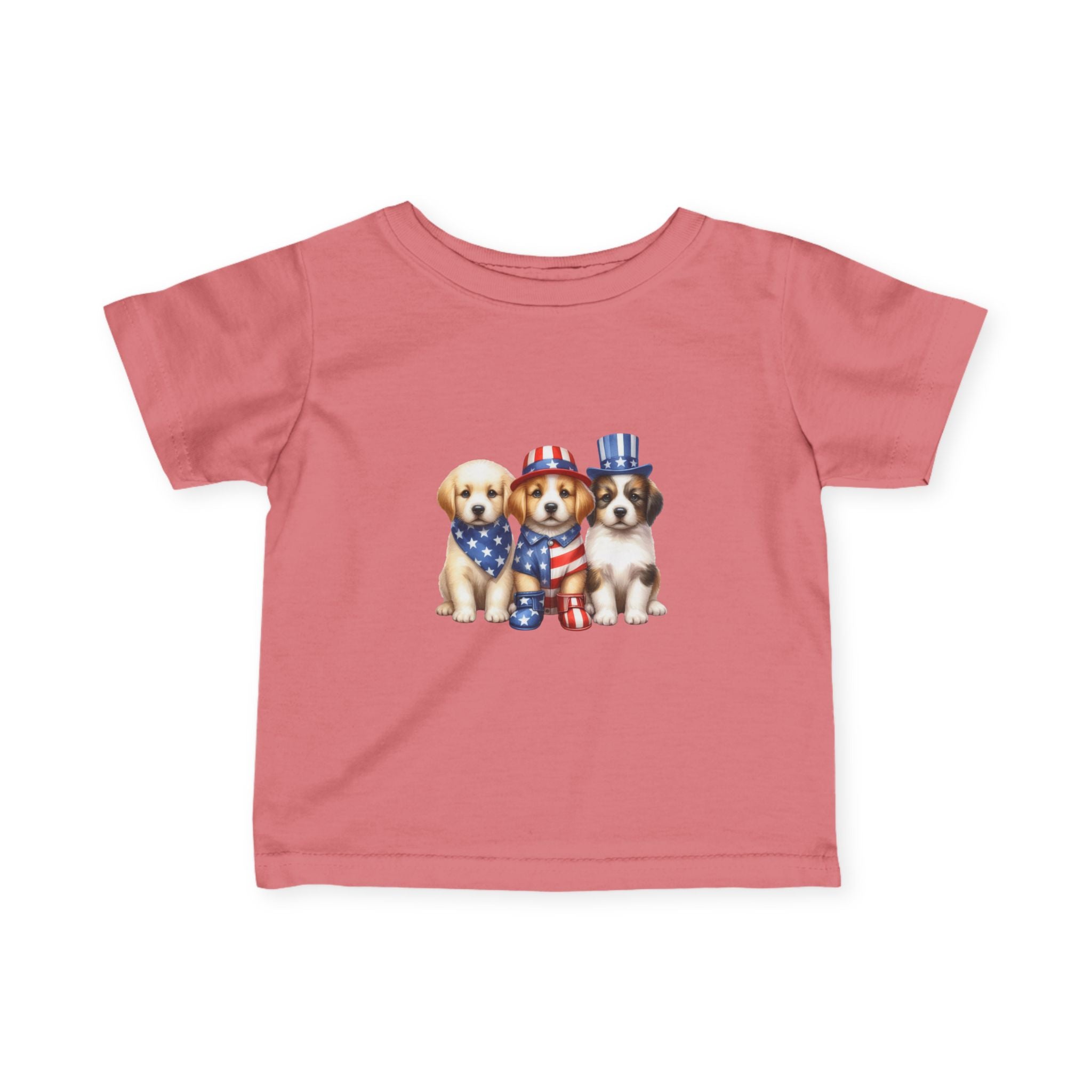 Infant Tee — Patriotic Puppies 4th of July Baby Shirt