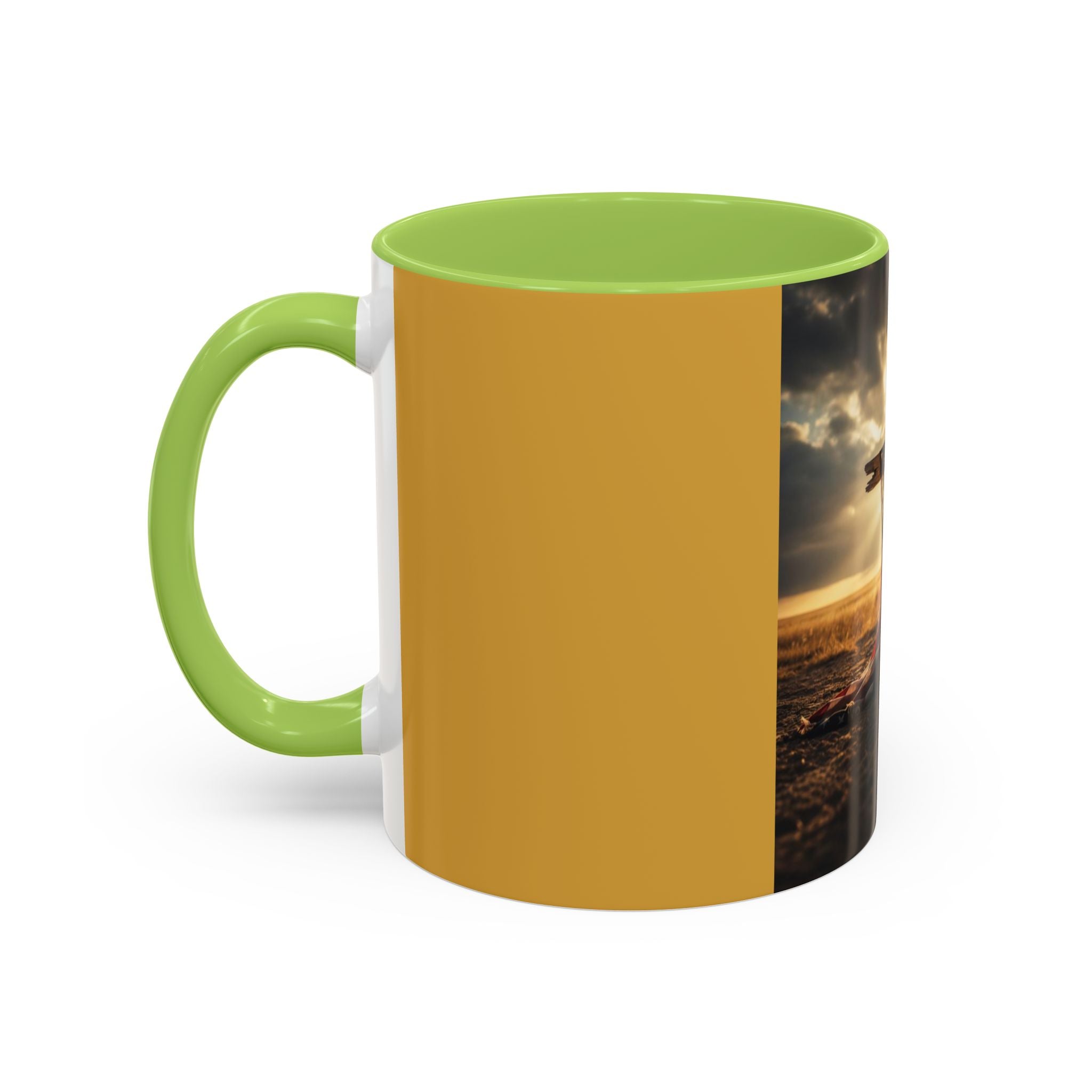 Patriotic Cross Coffee Mug — American Flag Sunrise Accent Mug (11/15oz)