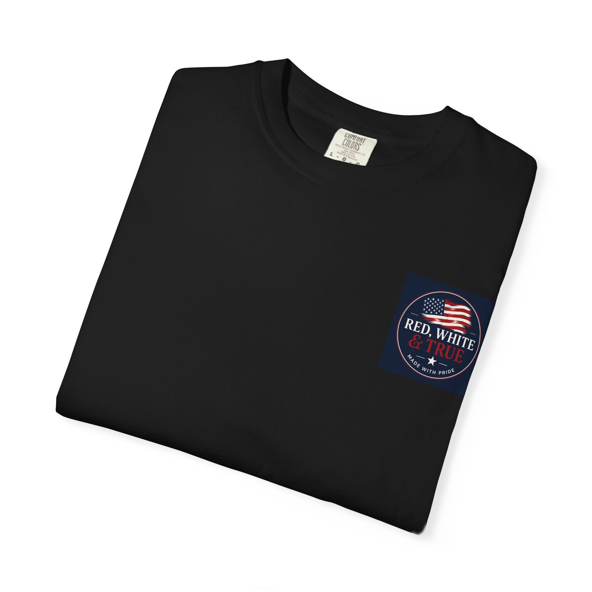 American Flag Cross T-Shirt — Patriotic 'Red White' Memorial Graphic