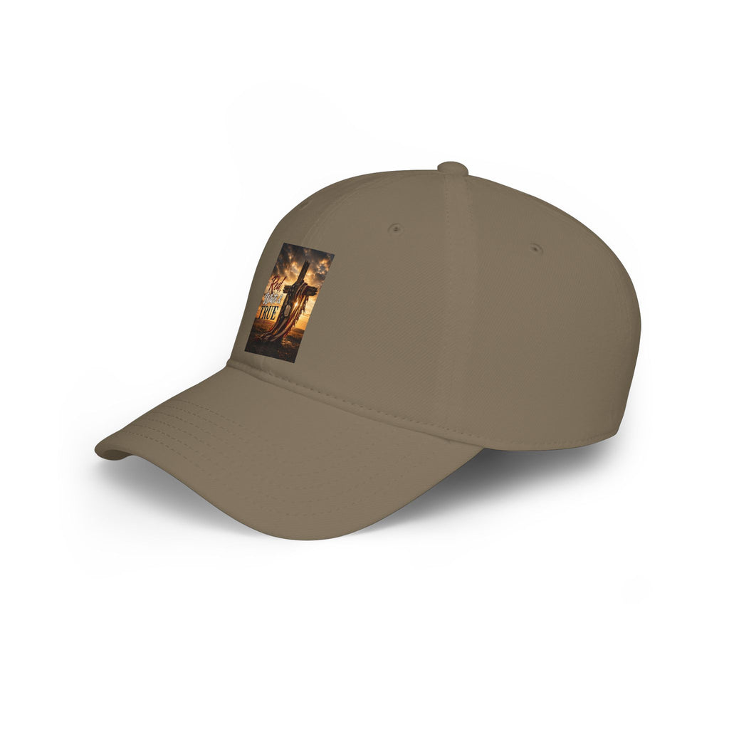 Low Profile Baseball Cap — 'Keep Faith True' Cowboy Sunset Embroidered Cap