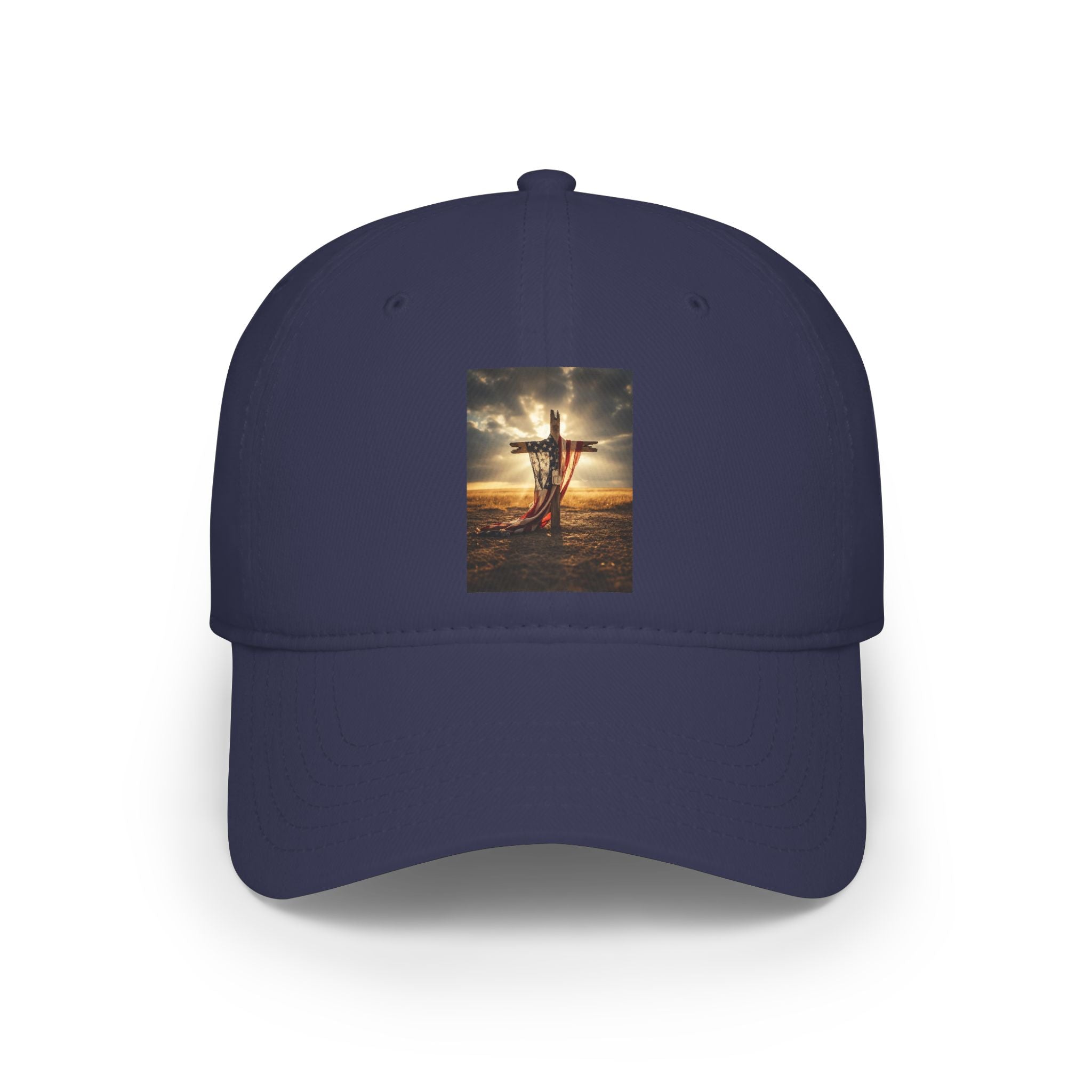 Crucifix Sunset Baseball Cap — Christian Faith Low Profile Hat