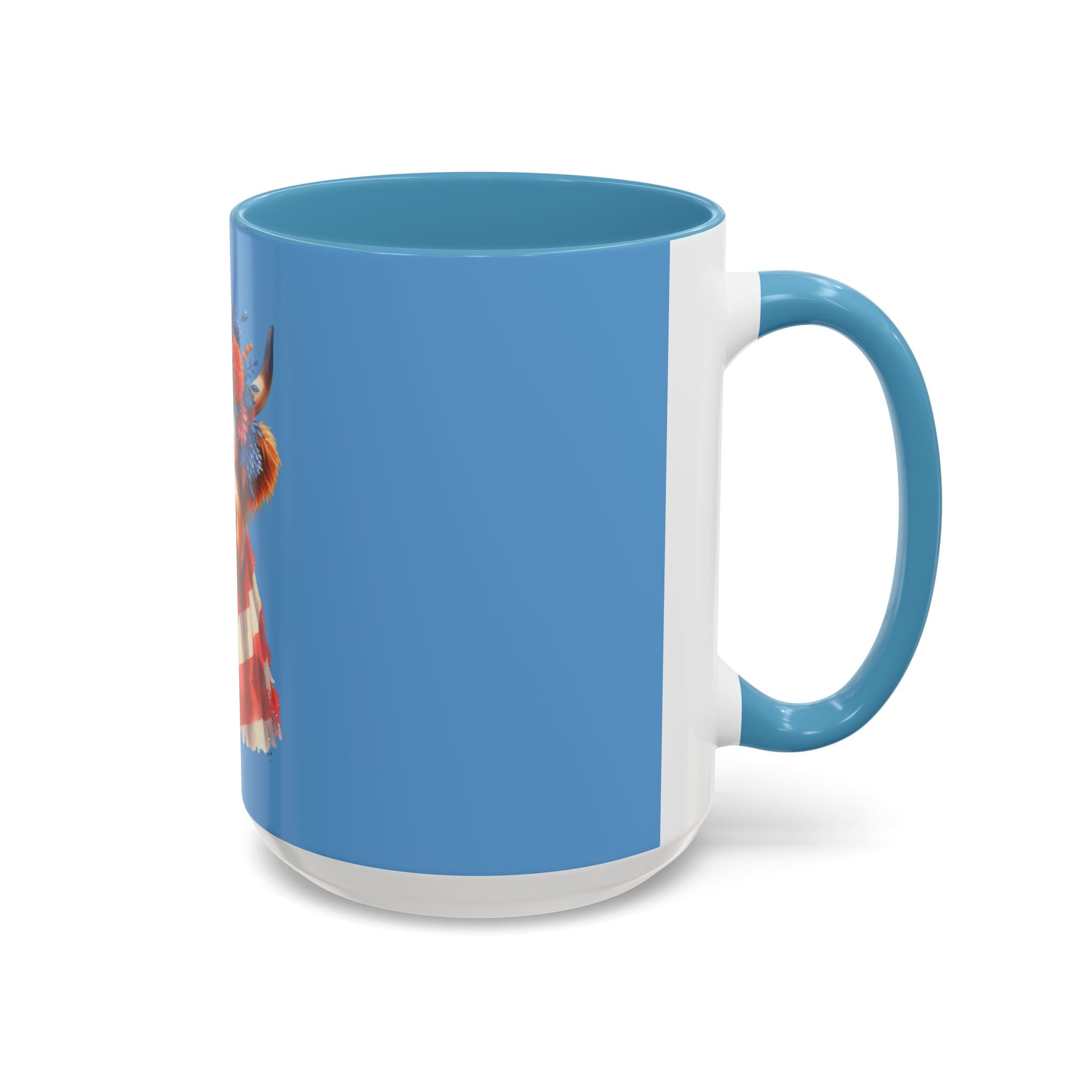 Patriotic Highland Cow Accent Coffee Mug – 11/15oz
