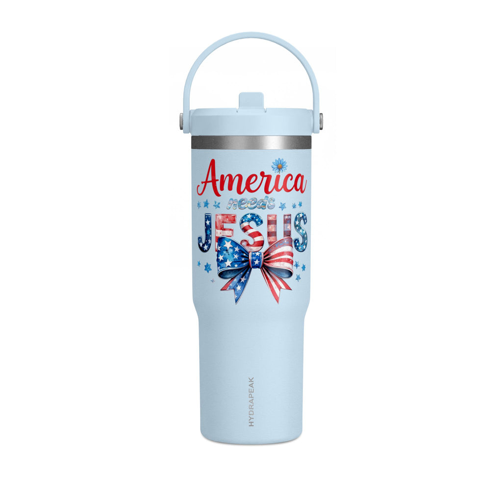 America Needs Jesus 32oz Nomad Tumbler – Patriotic Insulated Travel Mug