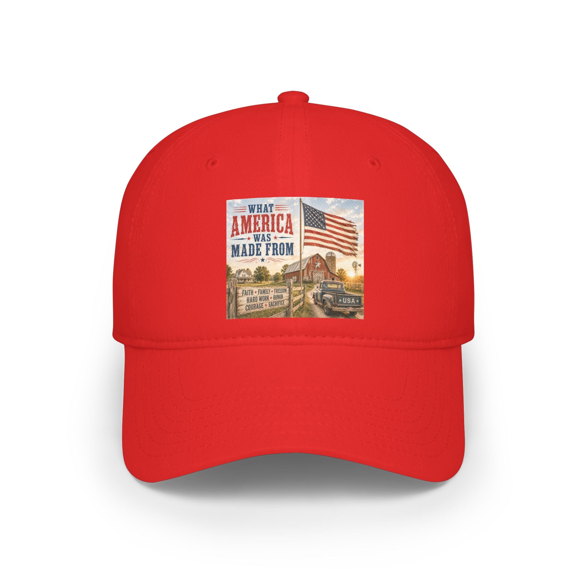 Baseball Cap — "What America Was Made From" Vintage Flag Patriotic Hat