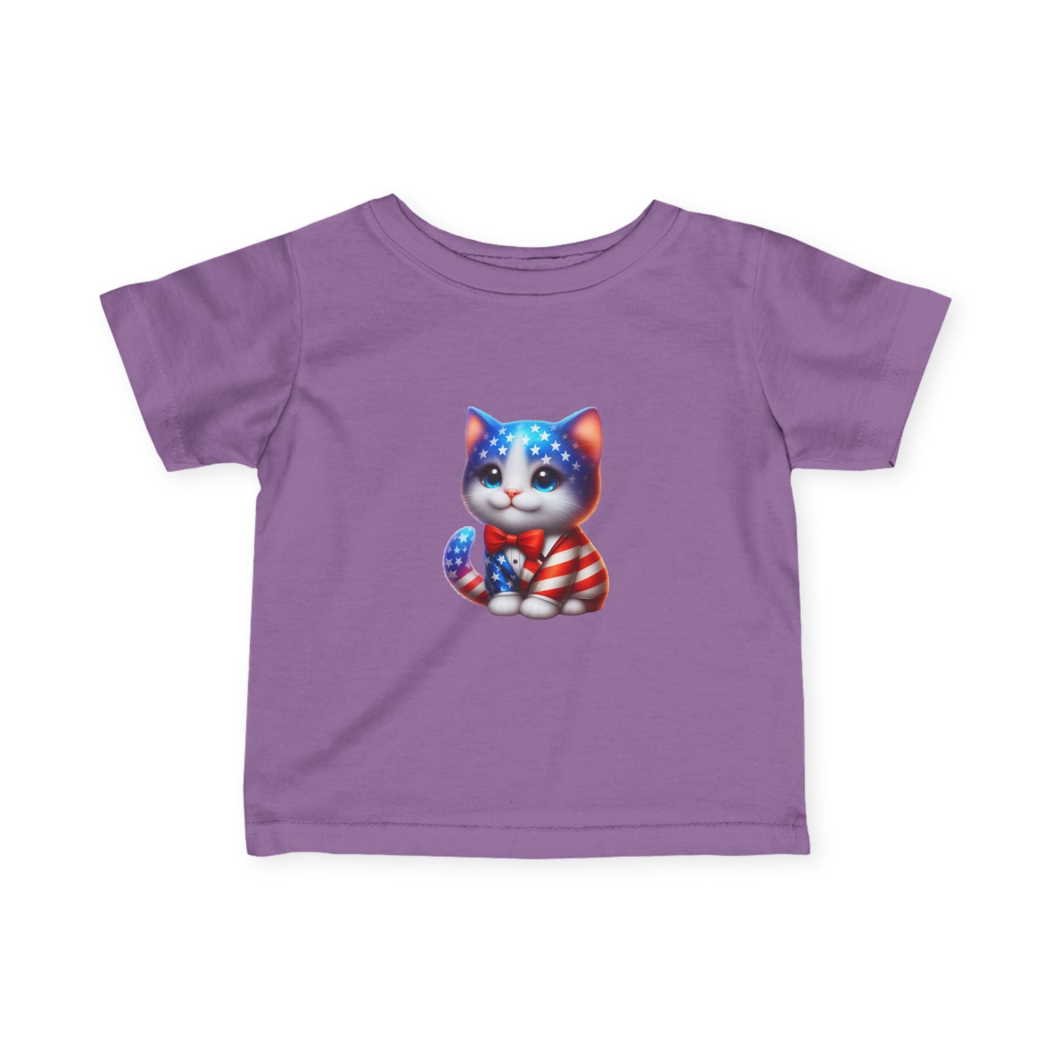 Infant Tee — Patriotic American Flag Kitten Baby Shirt