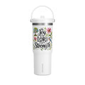 Nomad Tumbler 32oz – “The Joy of the Lord Is Your Strength” Floral Insulated Travel Mug
