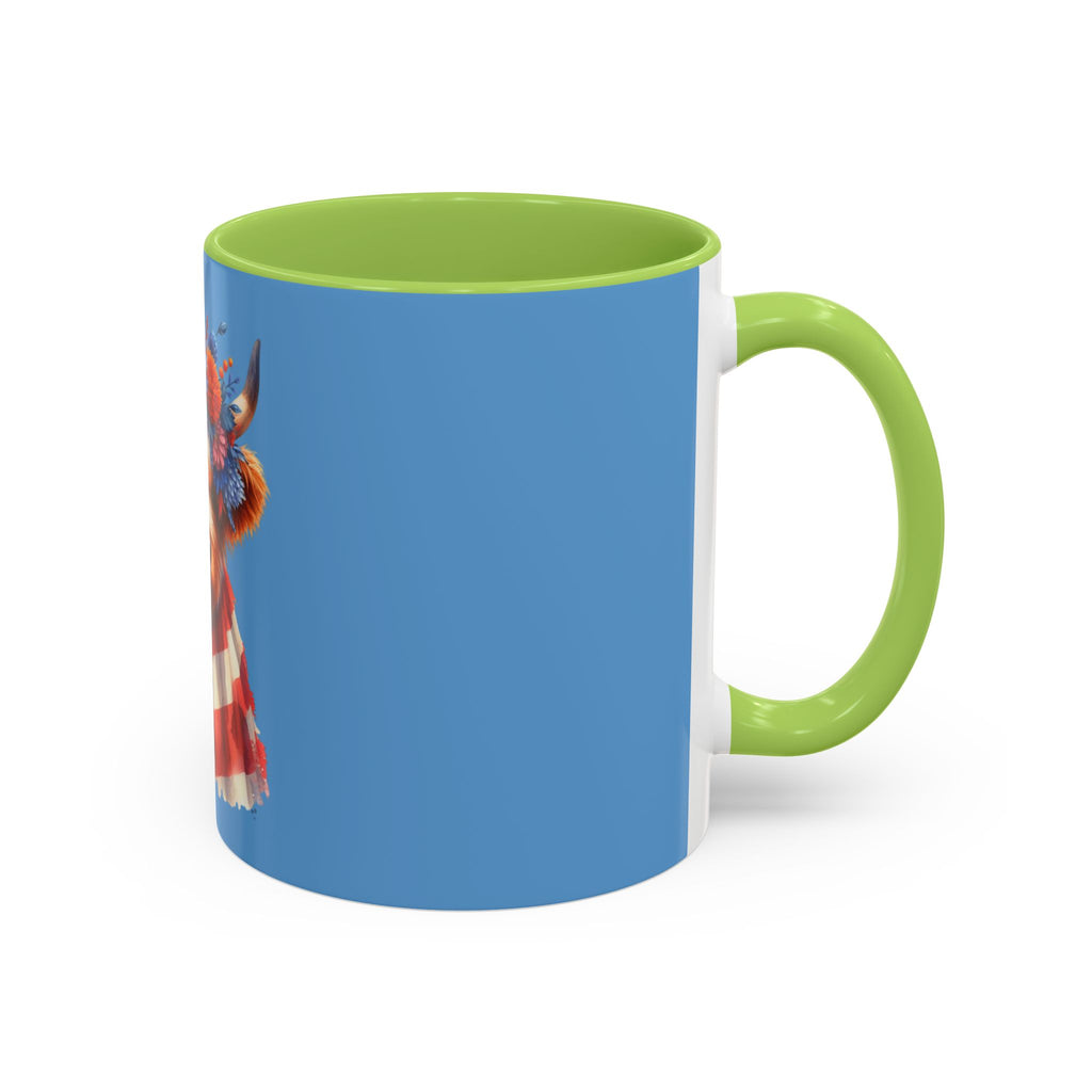 Patriotic Highland Cow Accent Coffee Mug – 11/15oz