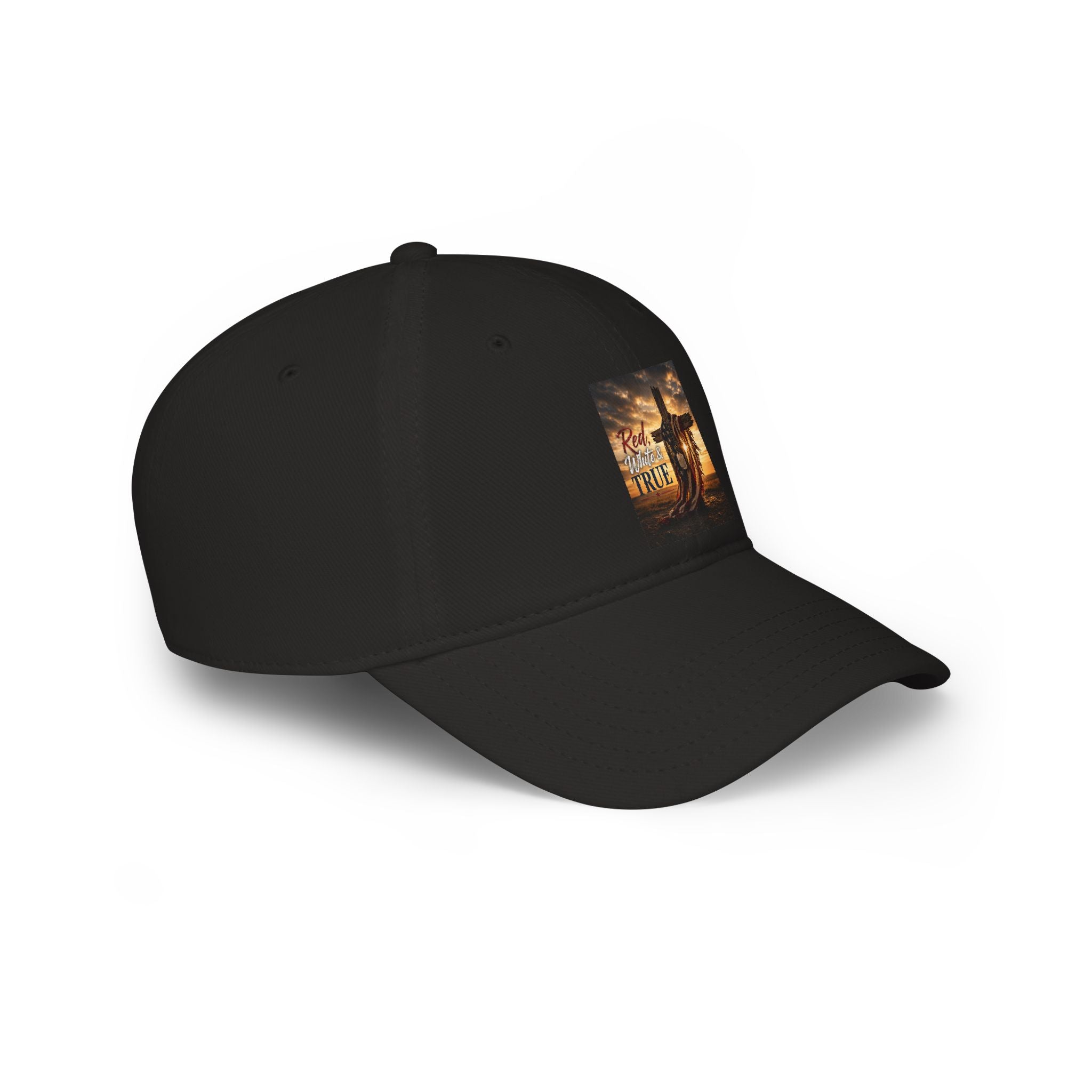Low Profile Baseball Cap — 'Keep Faith True' Cowboy Sunset Embroidered Cap