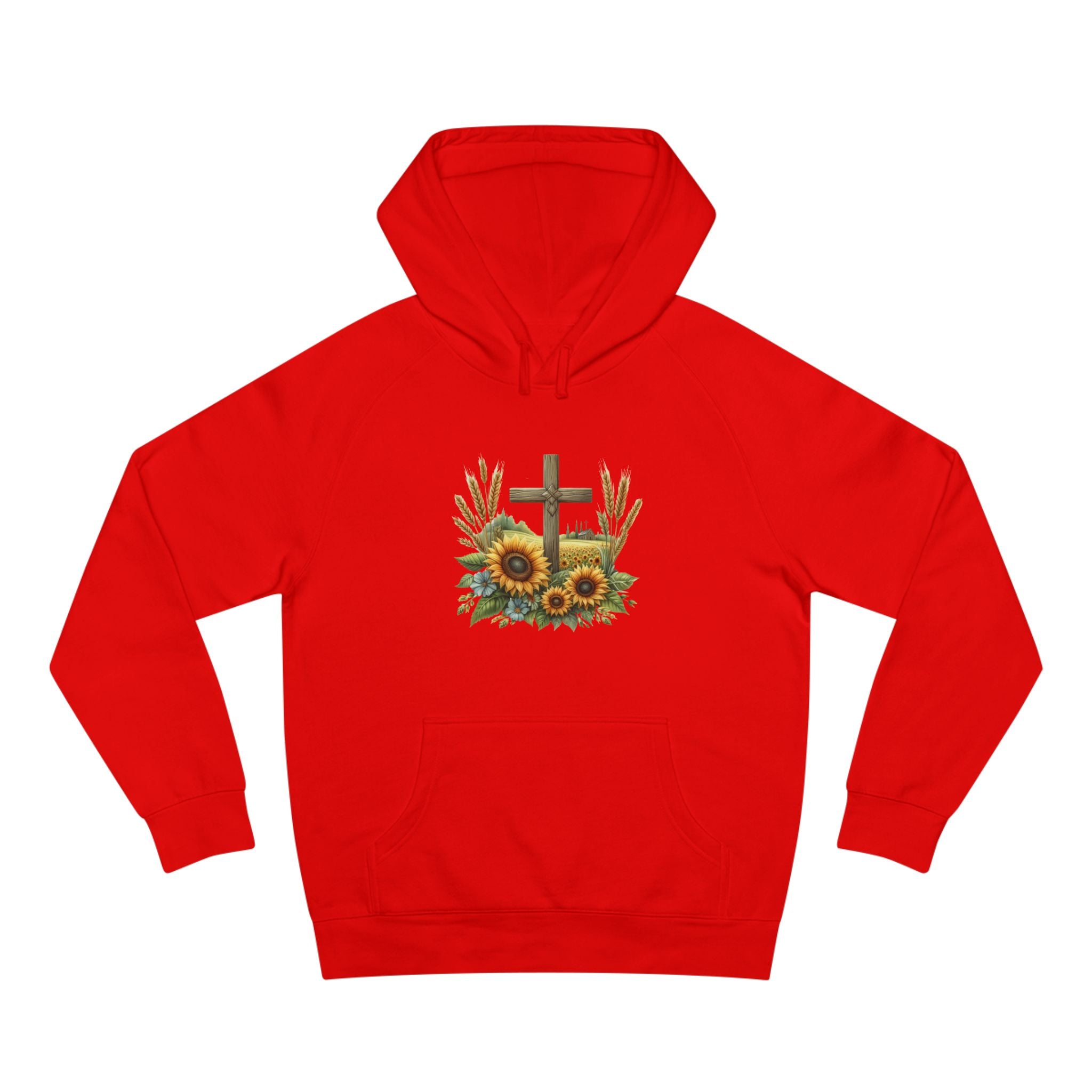 Sunflower Cross Hoodie — Christian Faith Floral Pullover