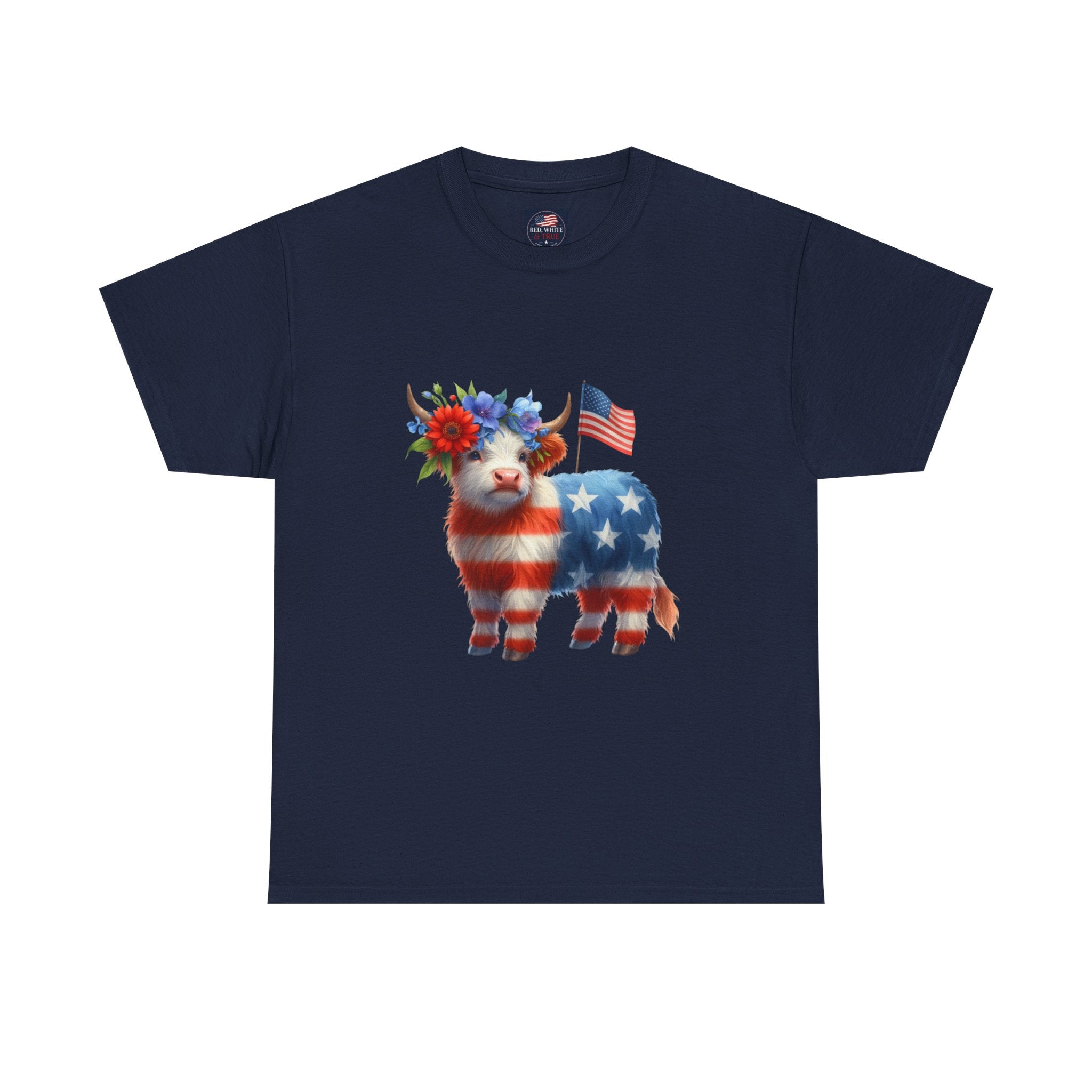 Patriotic American Flag Lamb T-Shirt — Cute Fourth of July Farm Animal Tee