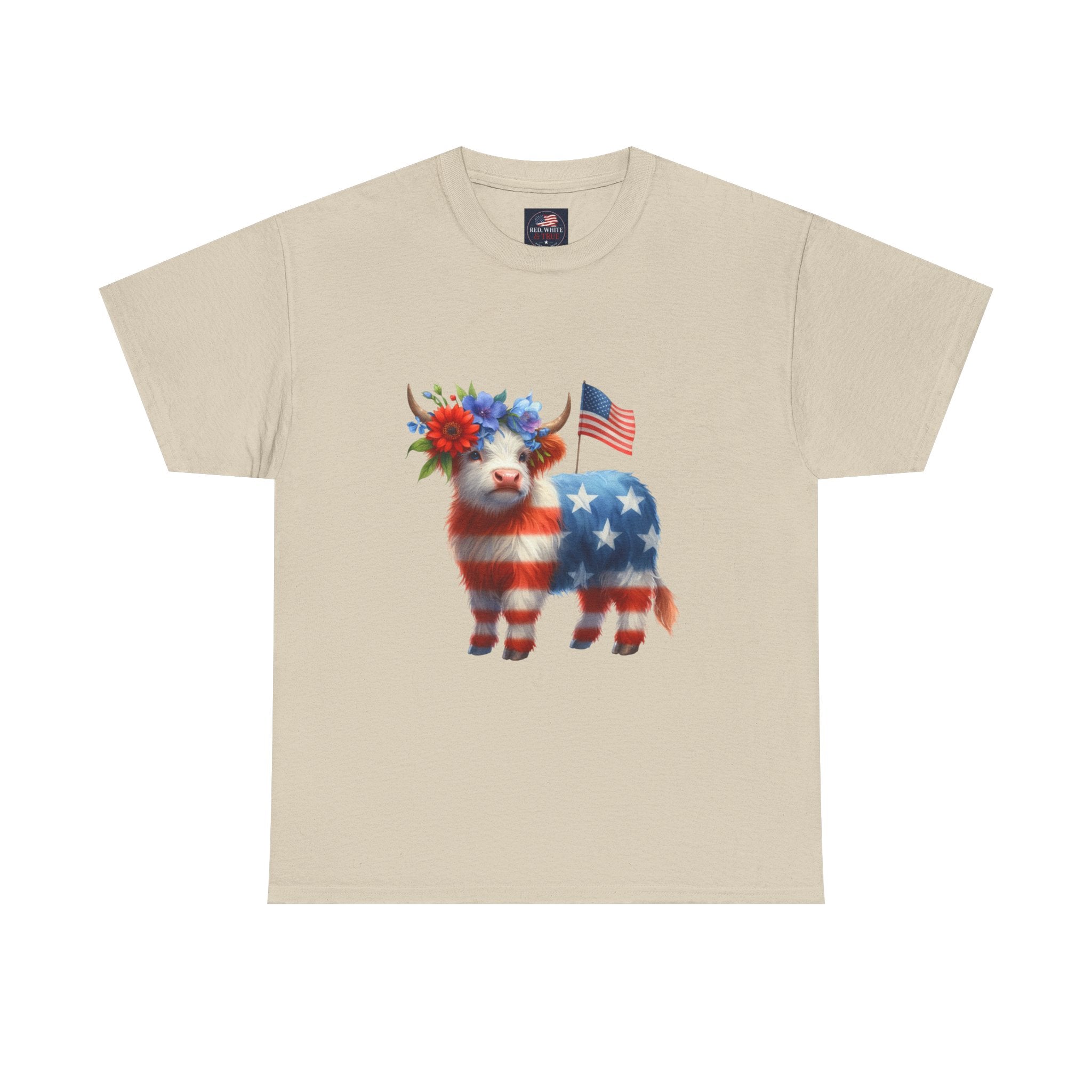 Patriotic American Flag Lamb T-Shirt — Cute Fourth of July Farm Animal Tee