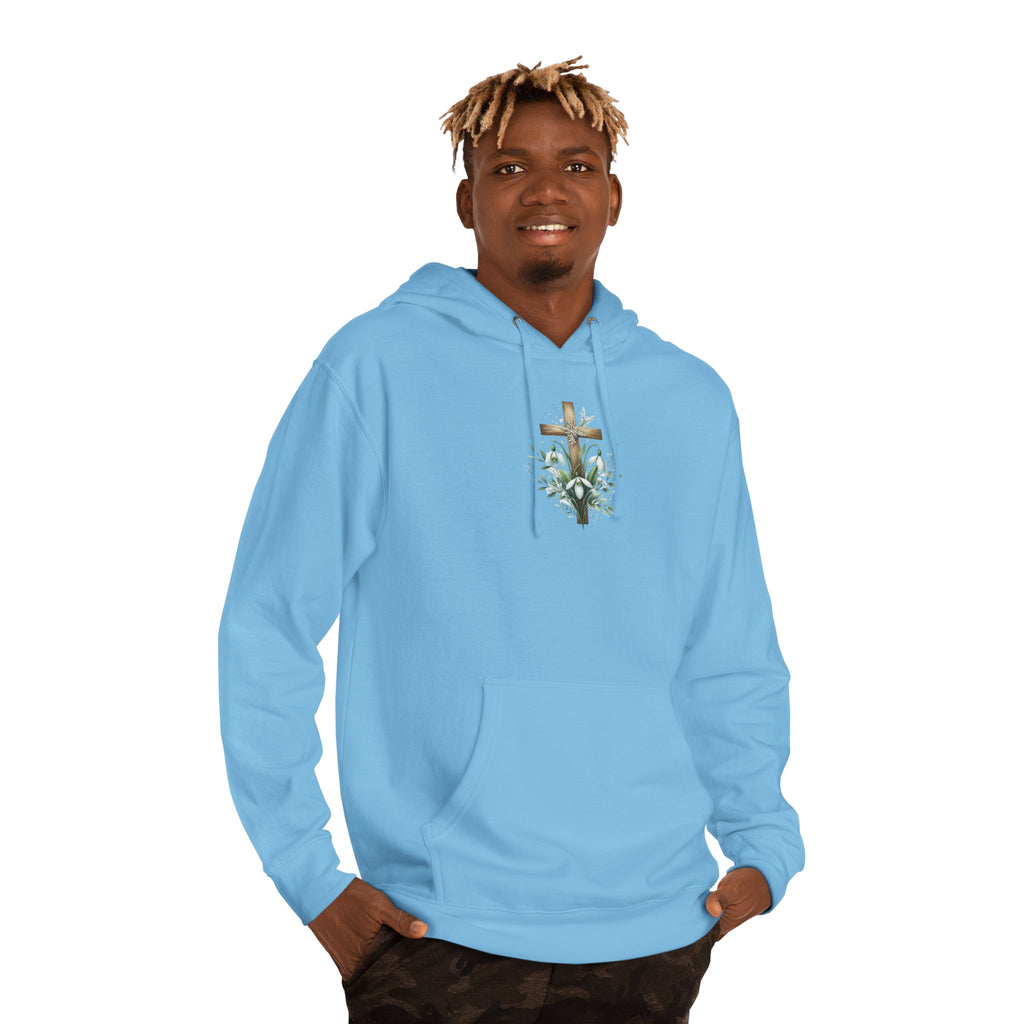 Floral Cross Hoodie – Small Easter Cross Floral Graphic Hooded Sweatshirt