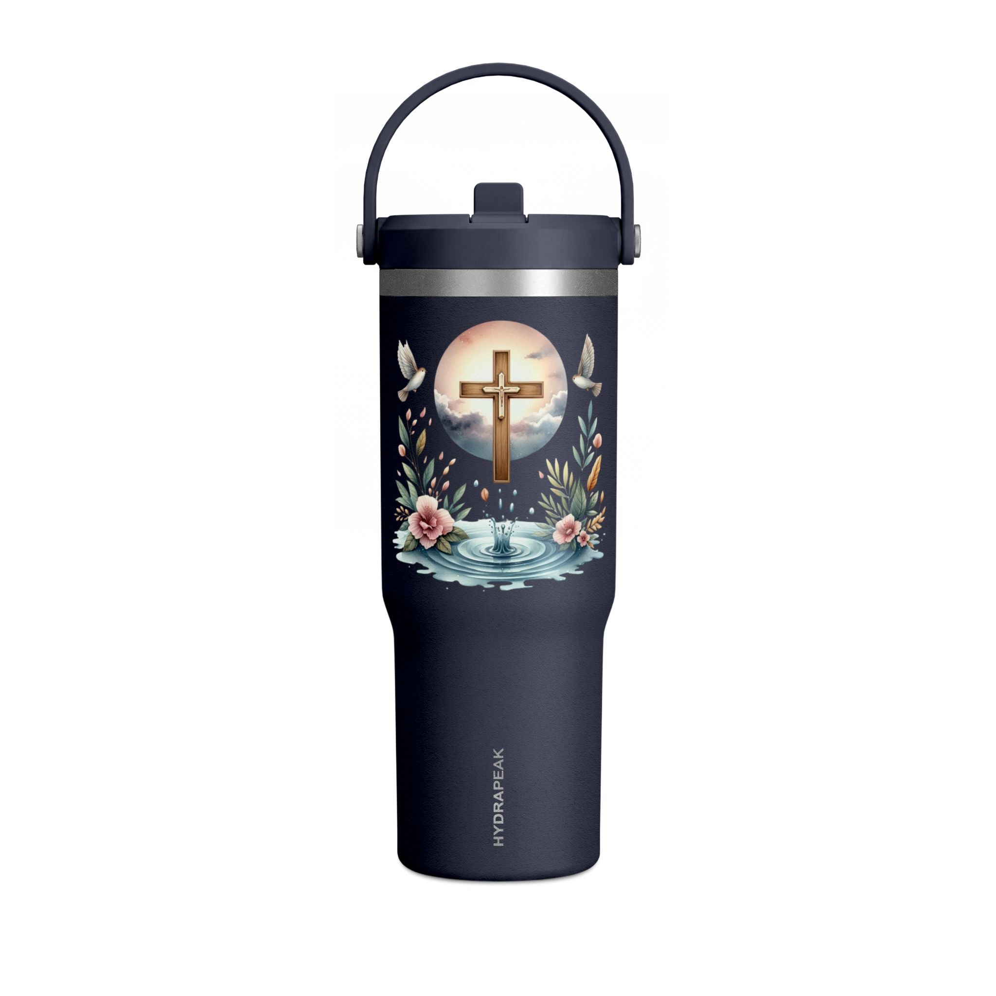 32oz Faith Tumbler — Cross & Dove Spiritual Travel Mug