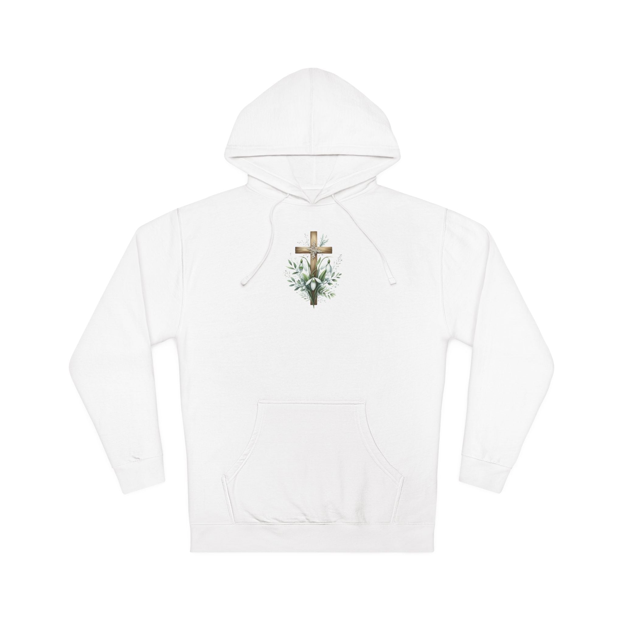 Floral Cross Hoodie – Small Easter Cross Floral Graphic Hooded Sweatshirt