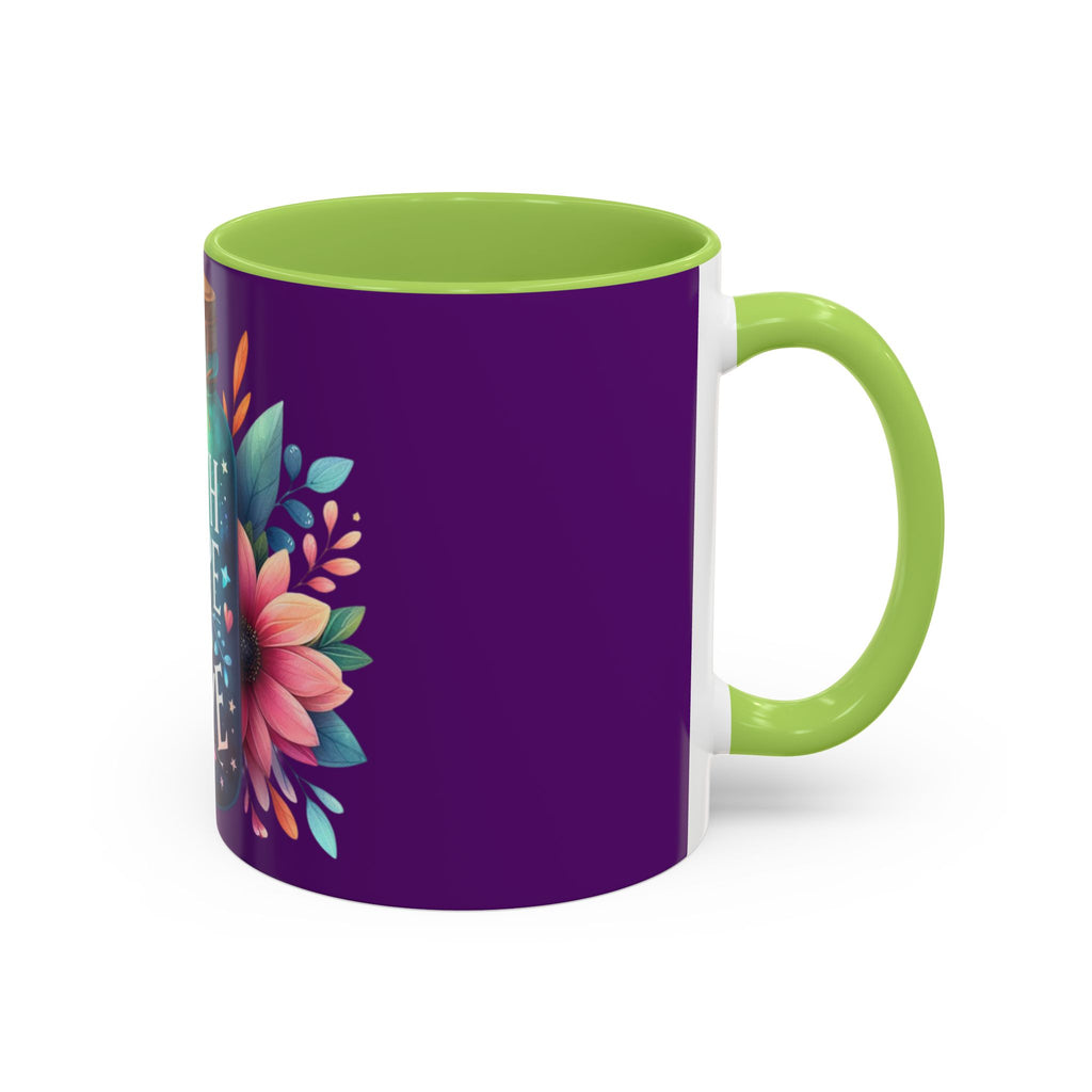 Faith Hope Love Accent Coffee Mug — Floral Jar Design (11/15 oz)