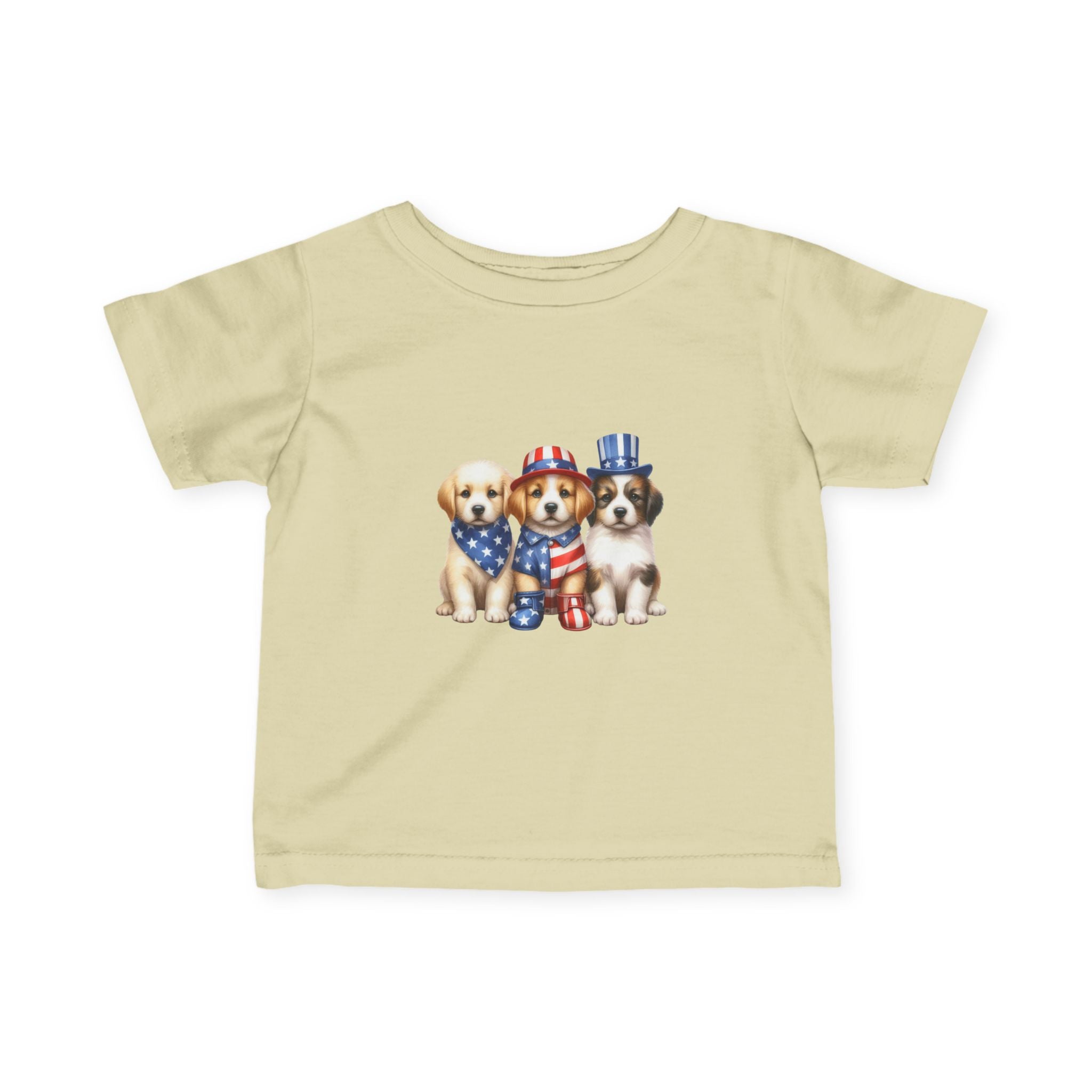 Infant Tee — Patriotic Puppies 4th of July Baby Shirt