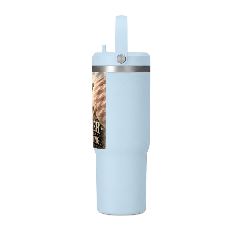 Prayer Changes Everything 32oz Tumbler - Christian Cross & American Flag Travel Cup