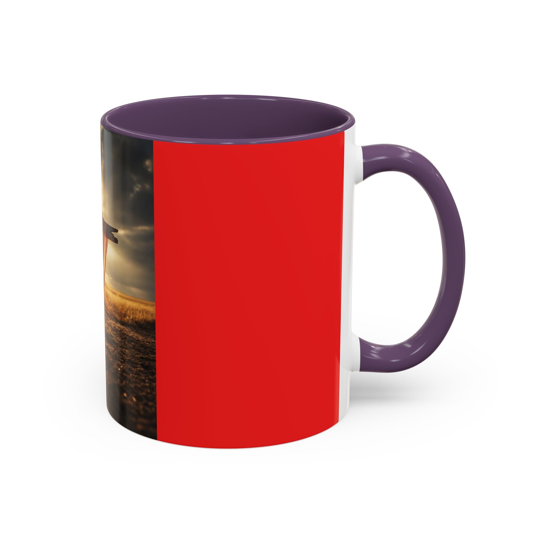 Patriotic Cross Coffee Mug – American Flag Christian Faith 11/15oz Accent Mug