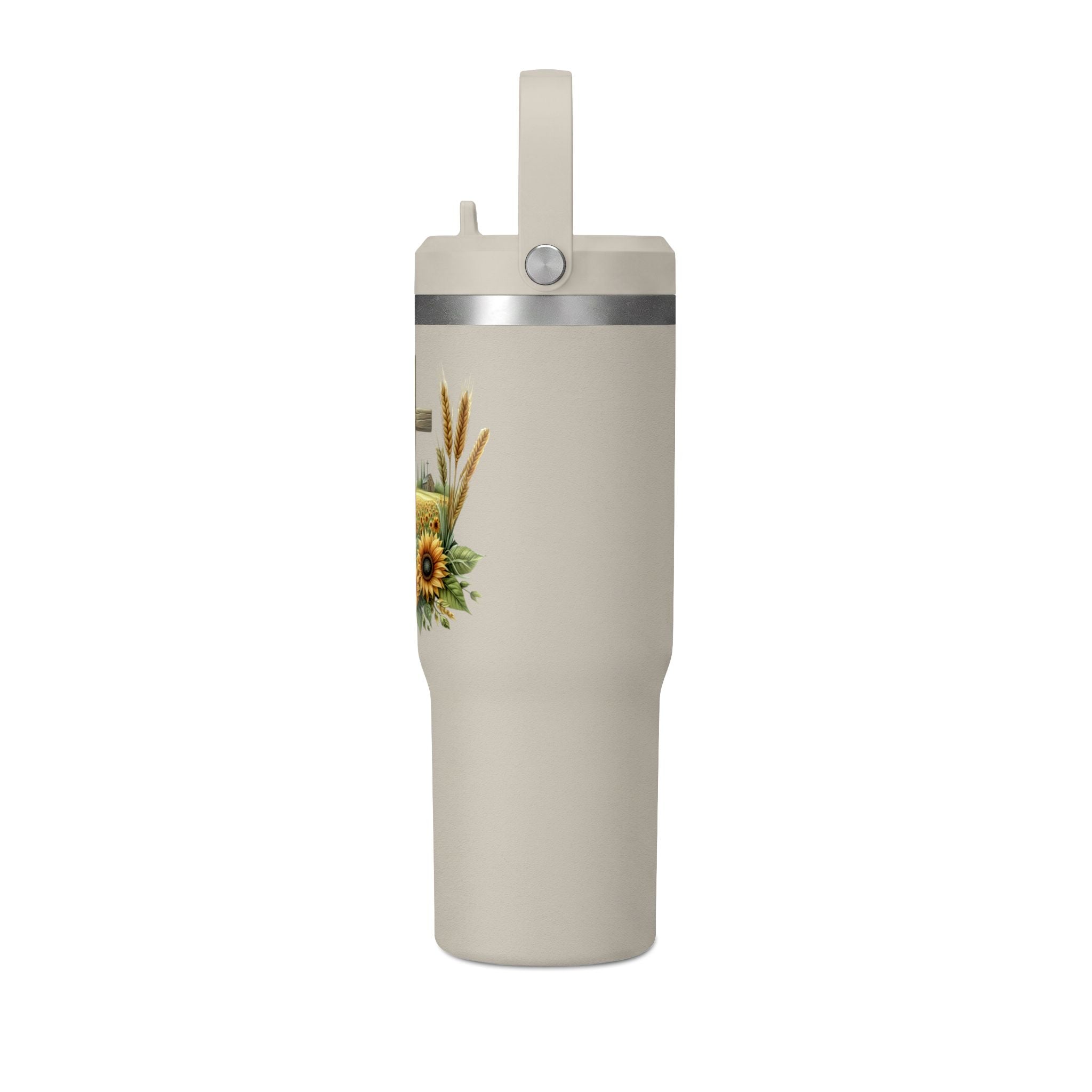 Sunflower Cross 32oz Tumbler – Christian Faith Travel Mug