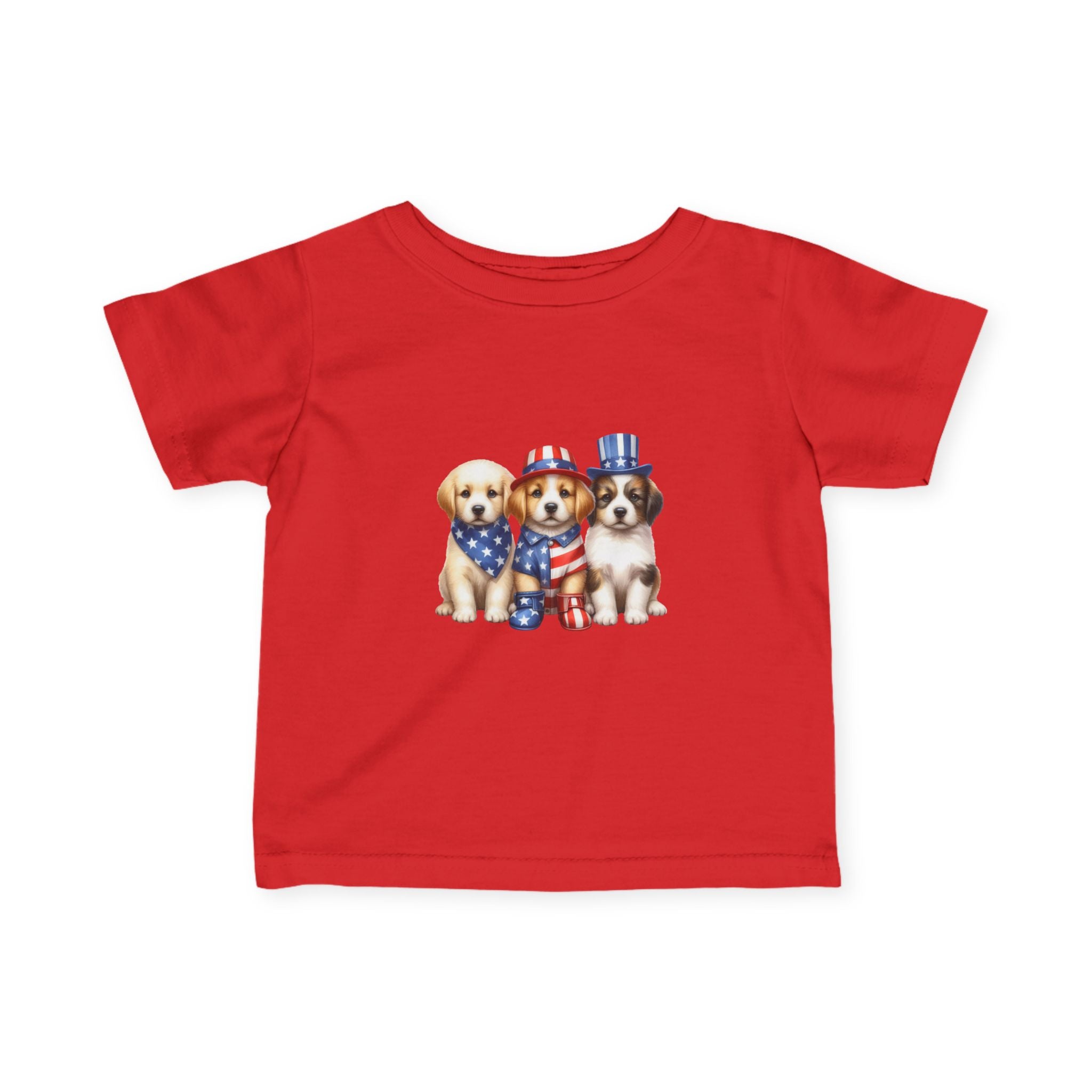 Infant Tee — Patriotic Puppies 4th of July Baby Shirt