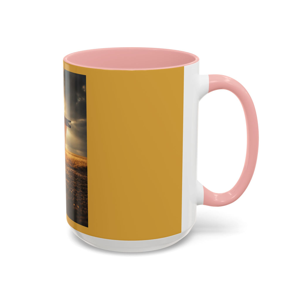 Patriotic Cross Coffee Mug — American Flag Sunrise Accent Mug (11/15oz)