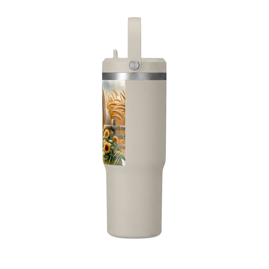 32oz Horse Tumbler — Sunflower Farm Scene Stainless Travel Cup