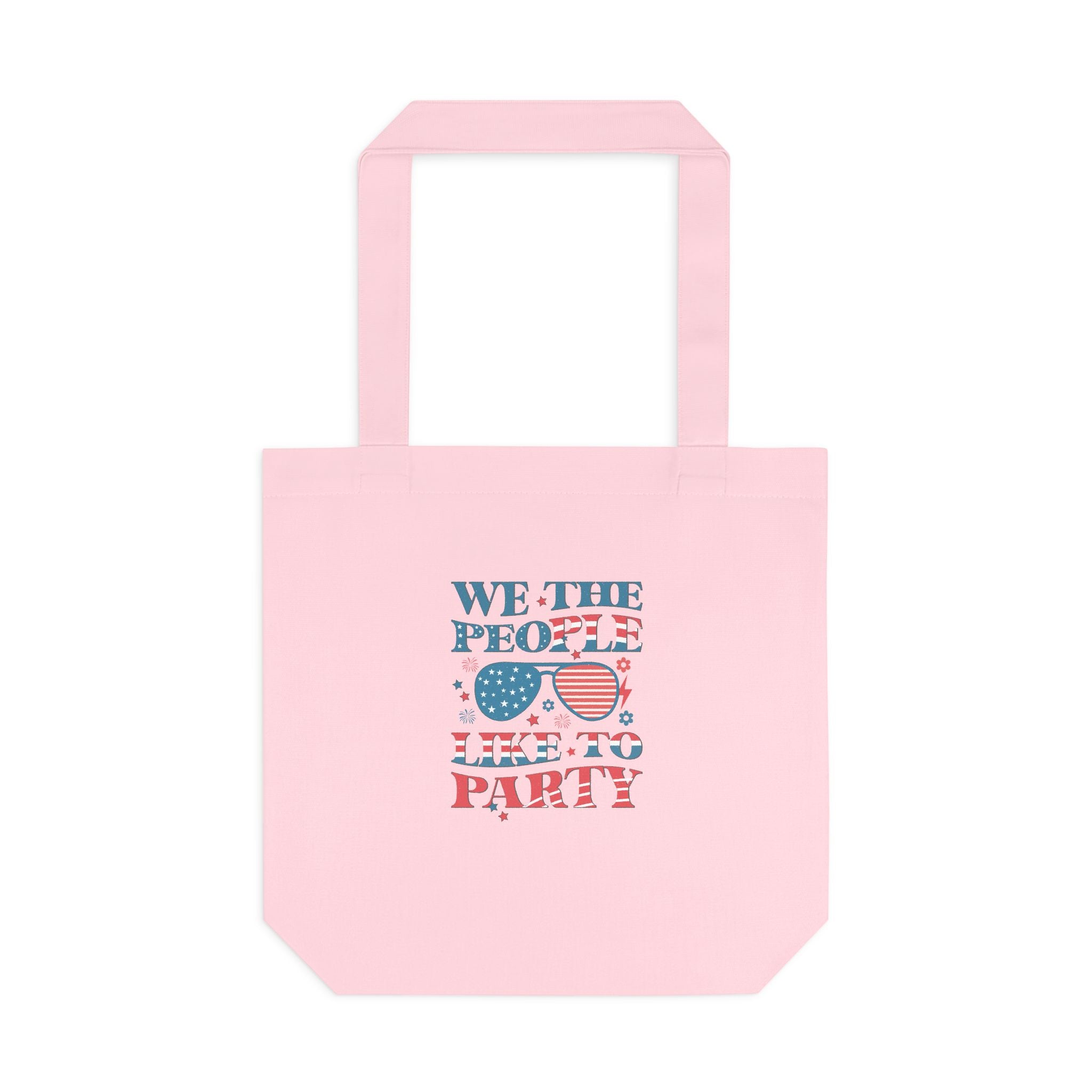 Patriotic "We The People" Cotton Tote Bag – Fourth of July USA Flag Market Bag