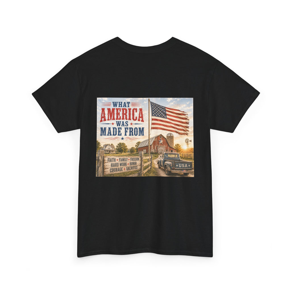 Vintage 'What America Was Made From' Tee - Patriotic Americana Graphic T-Shirt