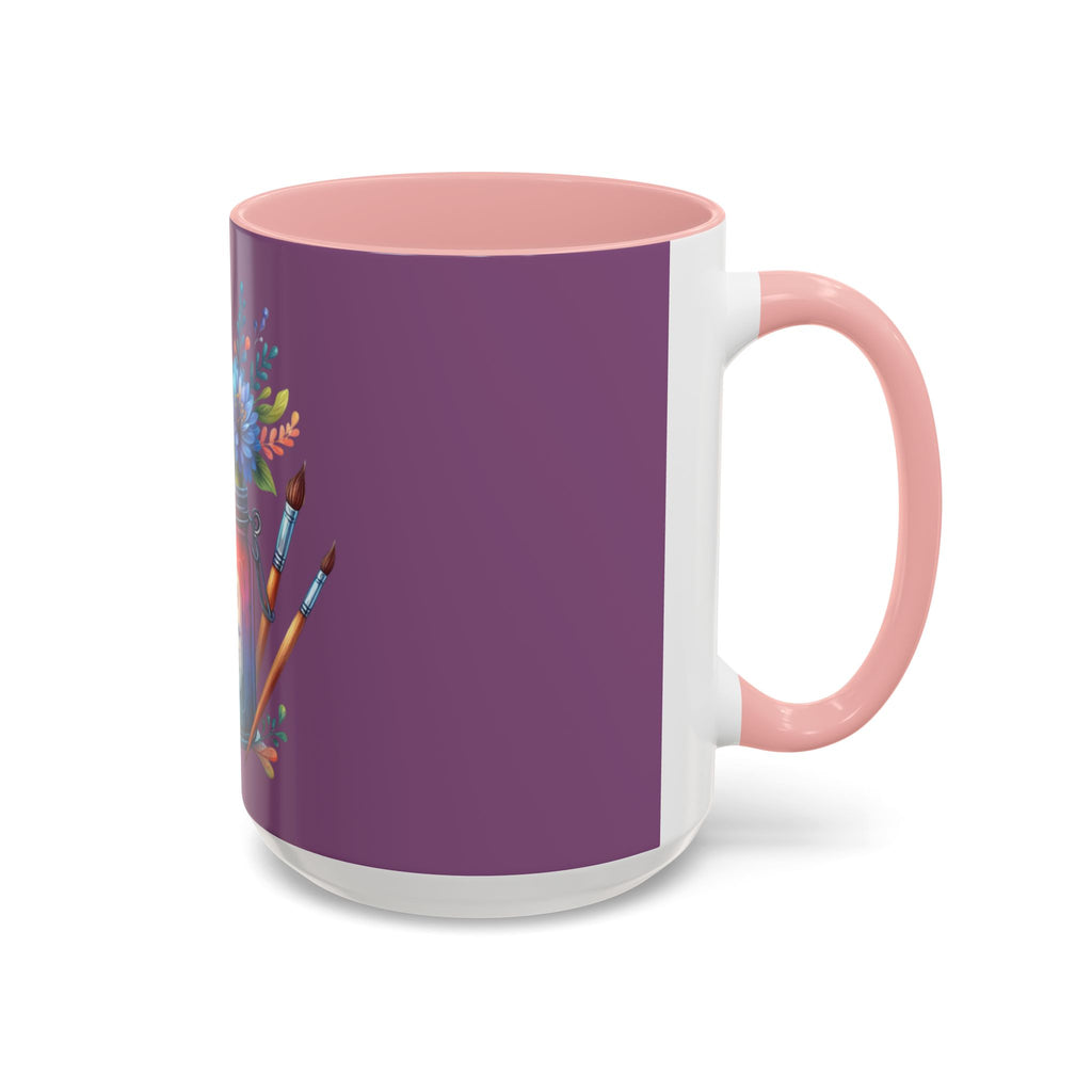 Faith & Love Floral Accent Coffee Mug — Colorful Candle Jar Design (11/15oz)