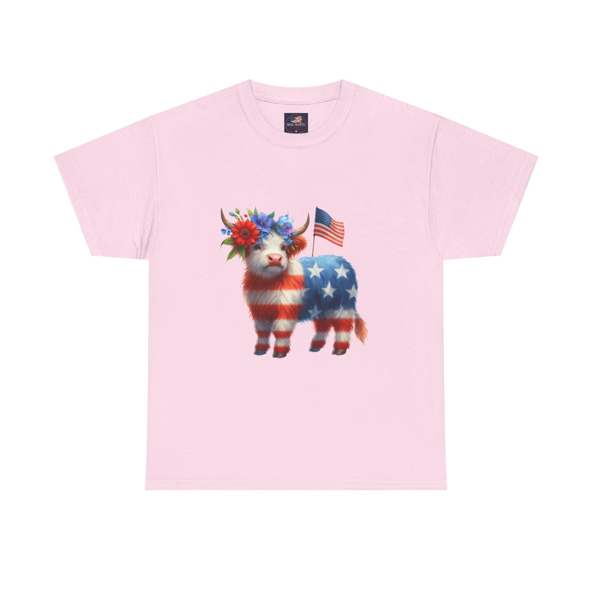 Patriotic American Flag Lamb T-Shirt — Cute Fourth of July Farm Animal Tee