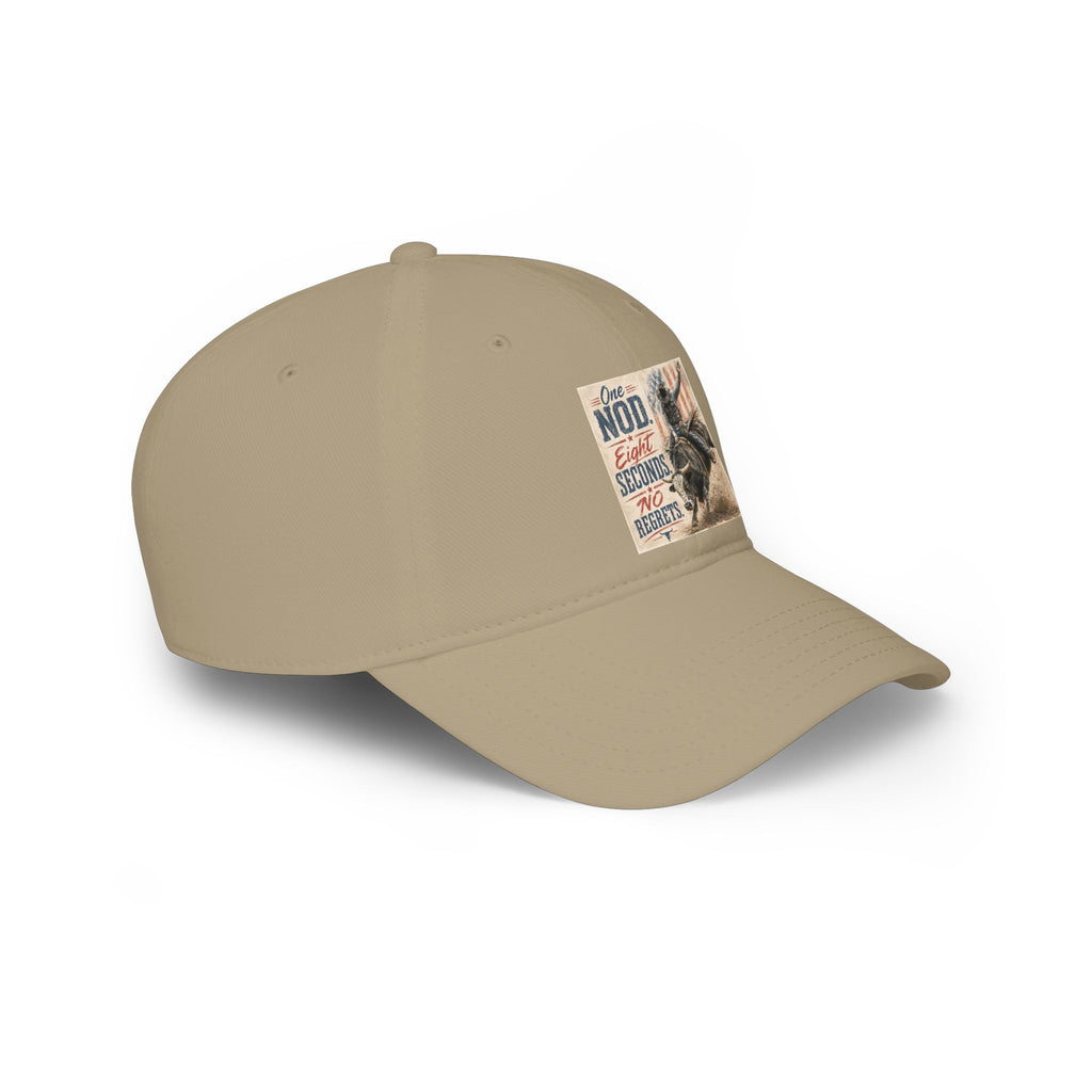 Low Profile Baseball Cap - 'One Nod Eight Seconds No Regrets' Bull Rider Rodeo Hat