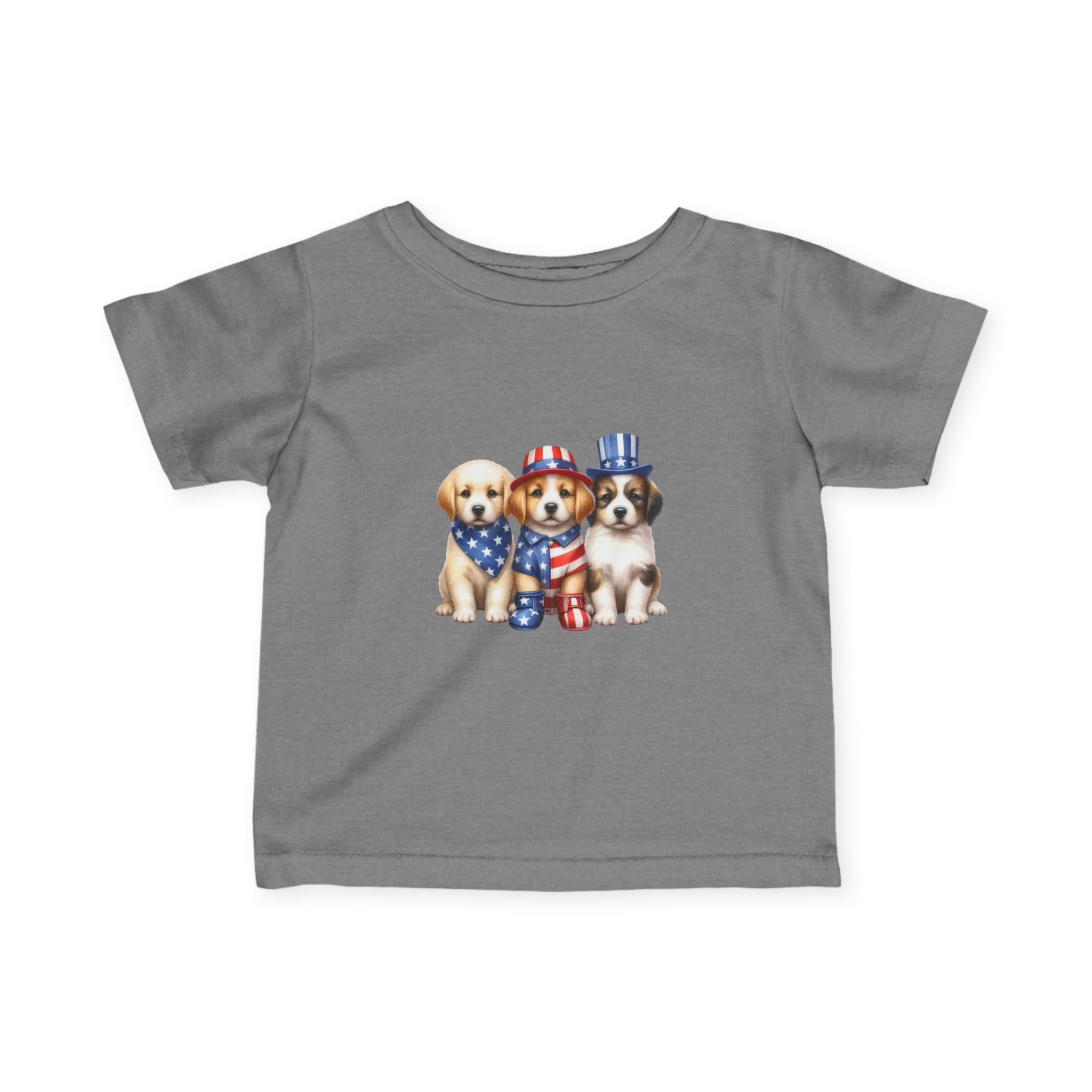 Infant Tee — Patriotic Puppies 4th of July Baby Shirt