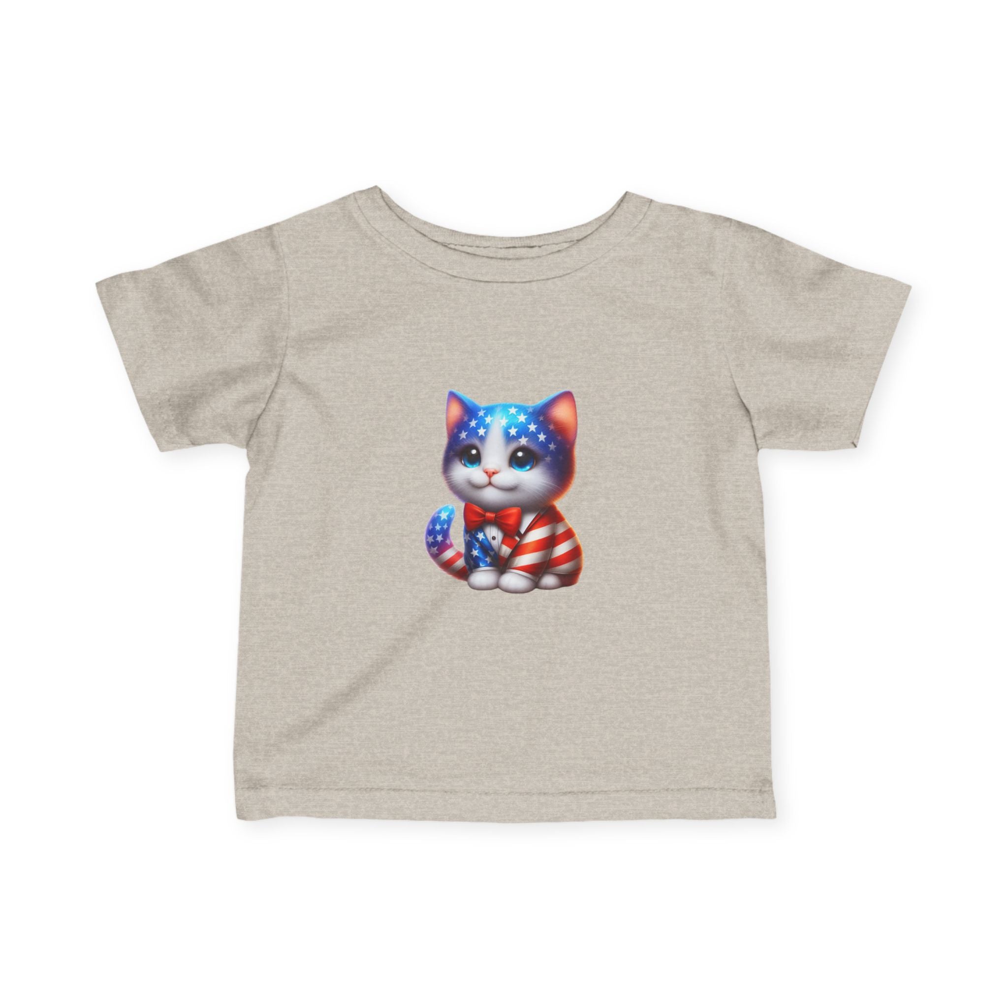 Infant Tee — Patriotic American Flag Kitten Baby Shirt