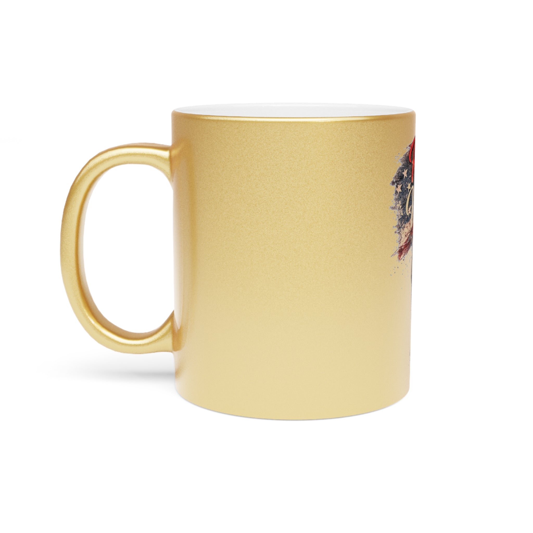 Red White & True Patriotic Dog Metallic Mug
