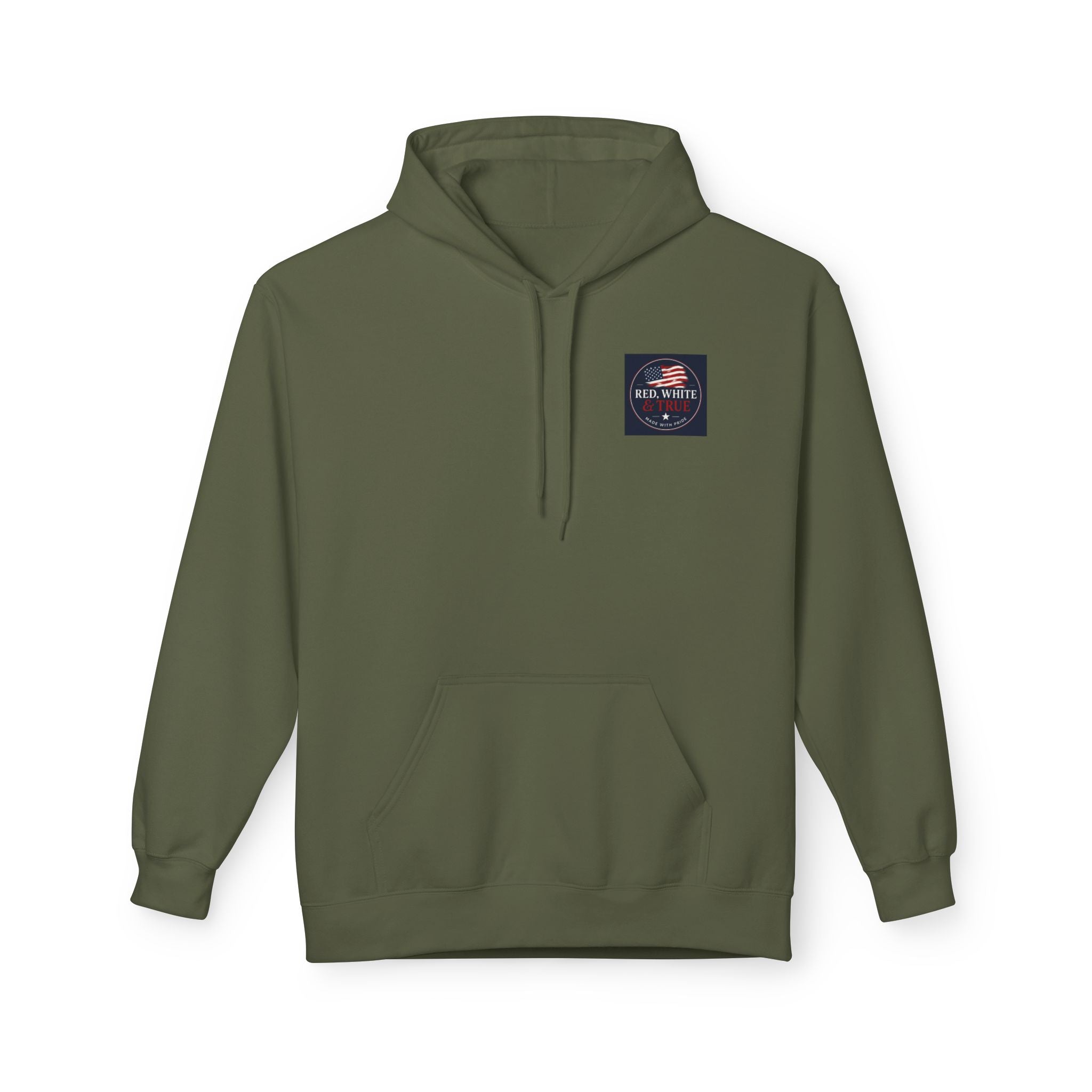 Red White & True Hoodie — Patriotic Cross Sunset Pullover